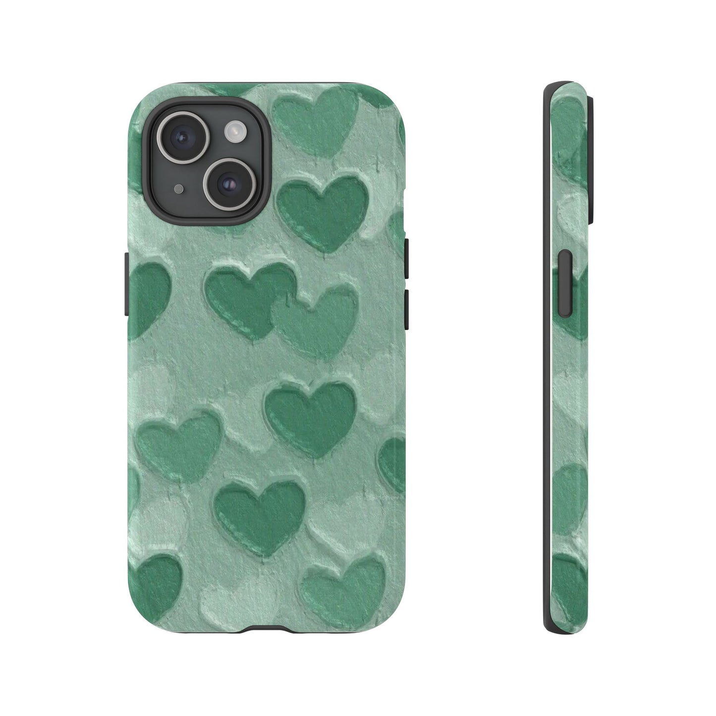 Green Heart Chalk Wall Phone Case