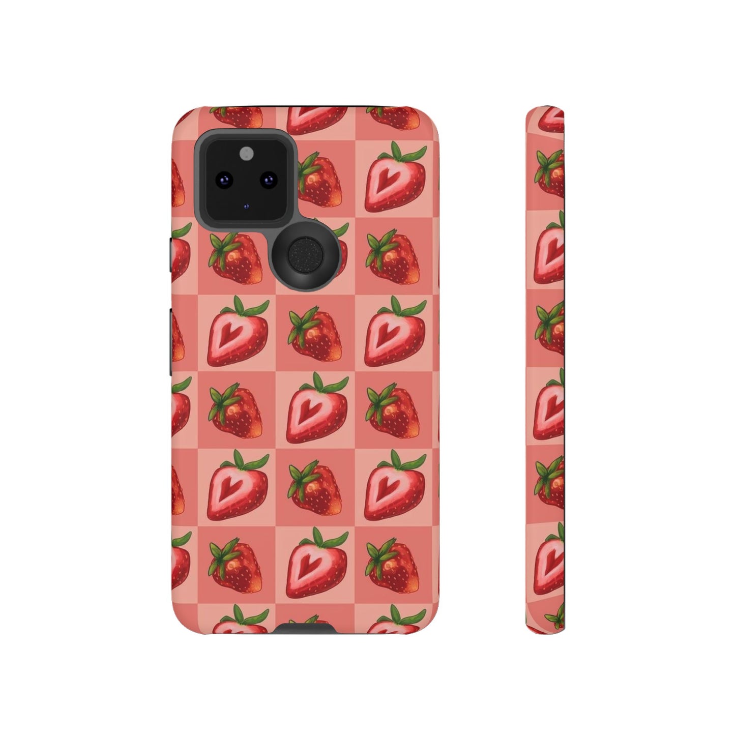 Strawberry Heart Checkers Phone Case