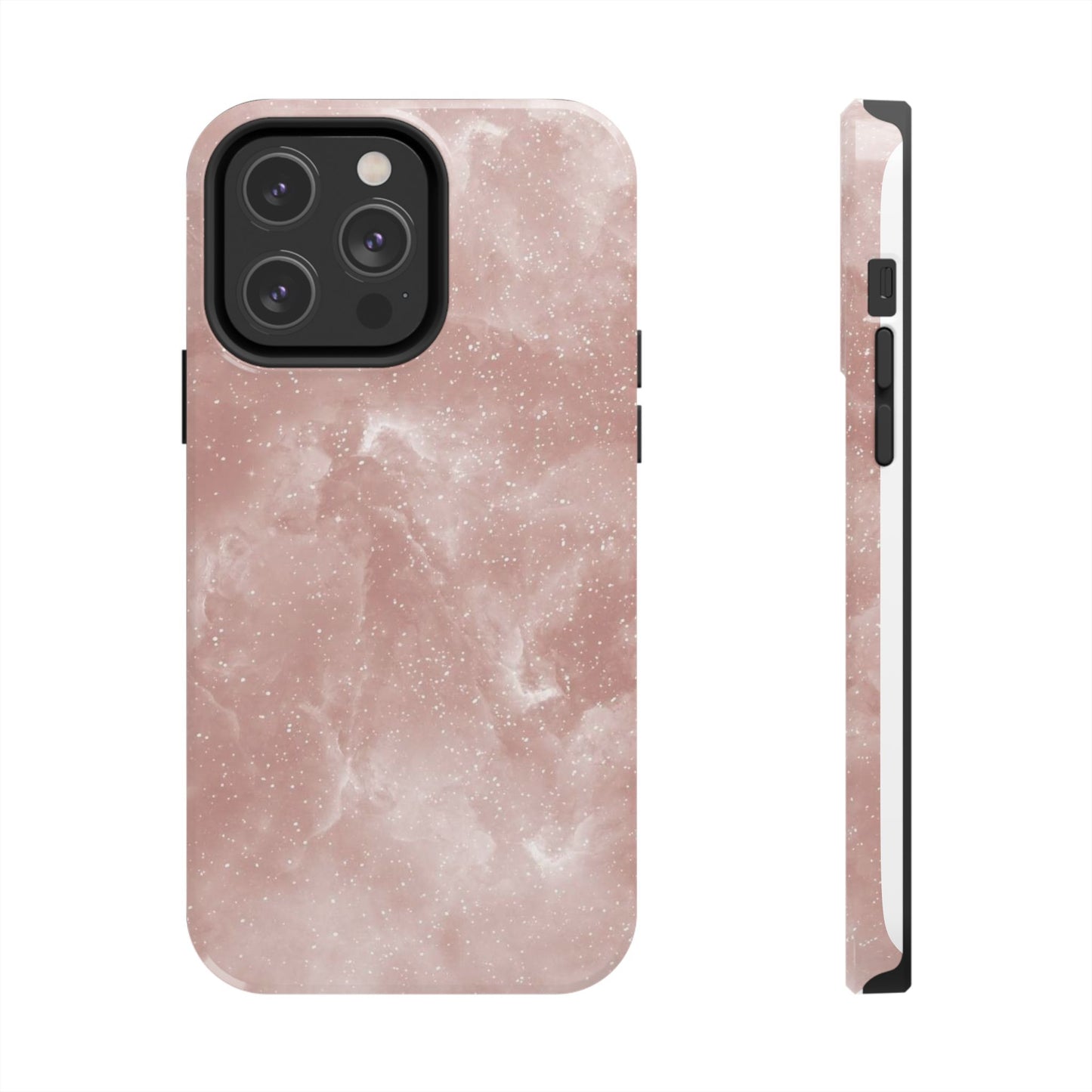 Rose Quartz Glitter Marble iPhone Case