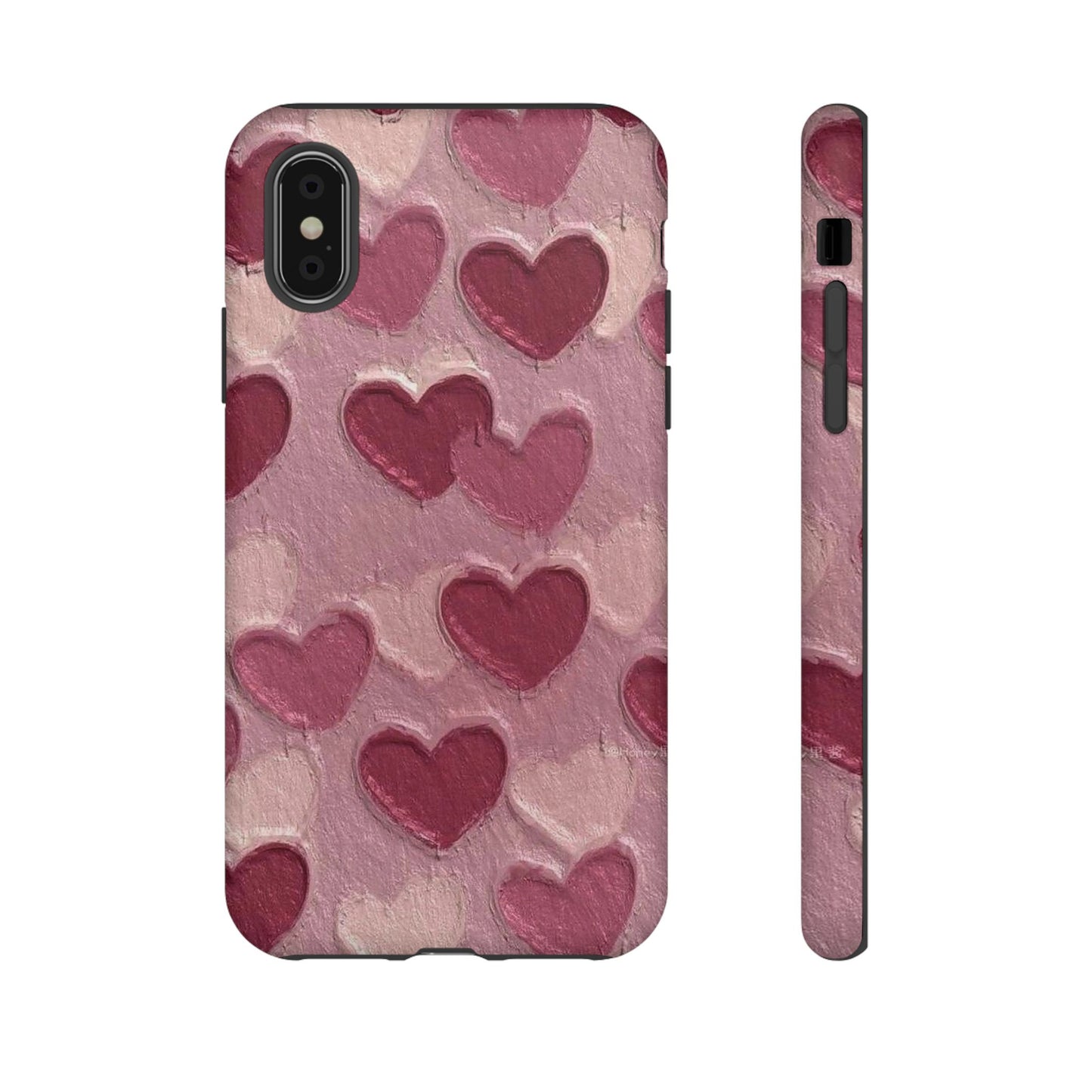 Pink Heart Chalk Wall Phone Case