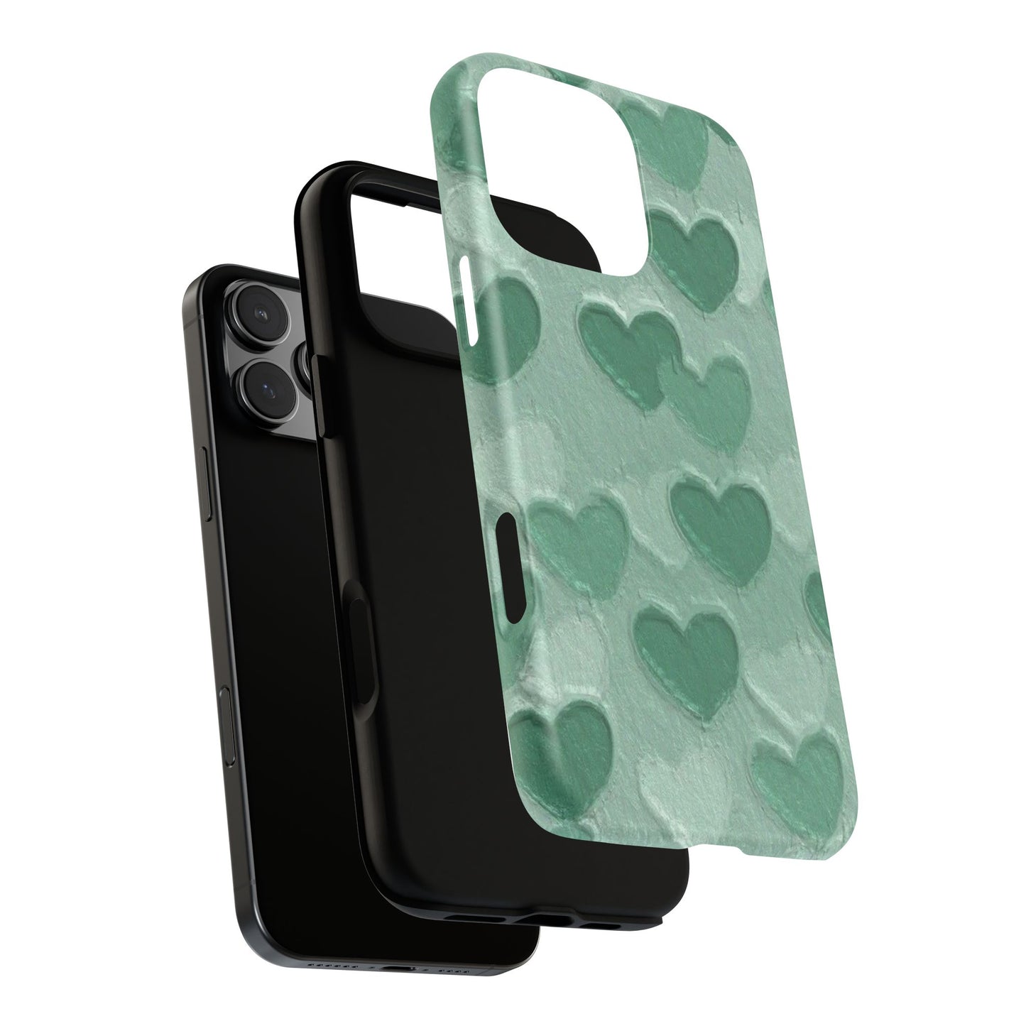 Green Heart Chalk Wall Phone Case