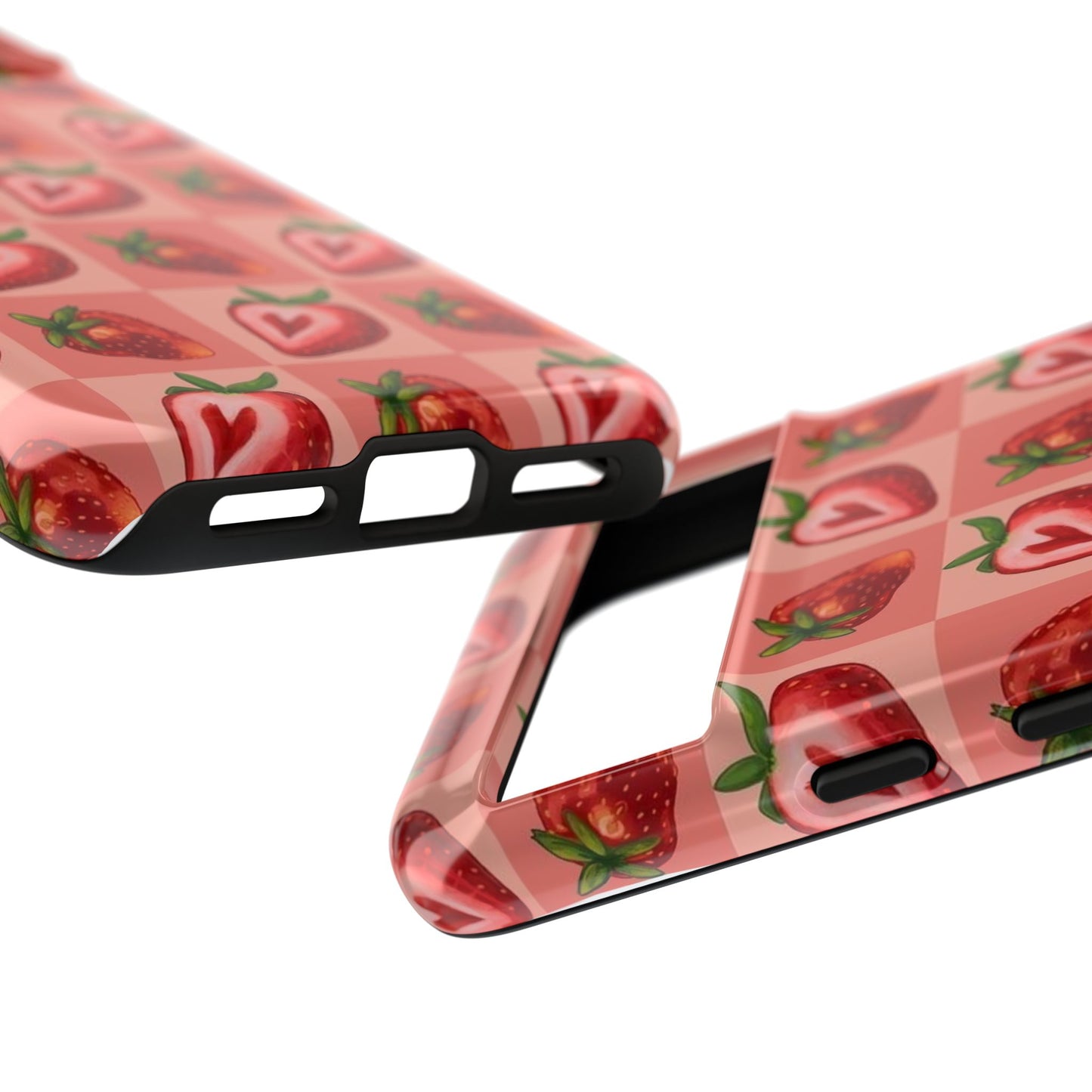 Strawberry Heart Checkers Phone Case