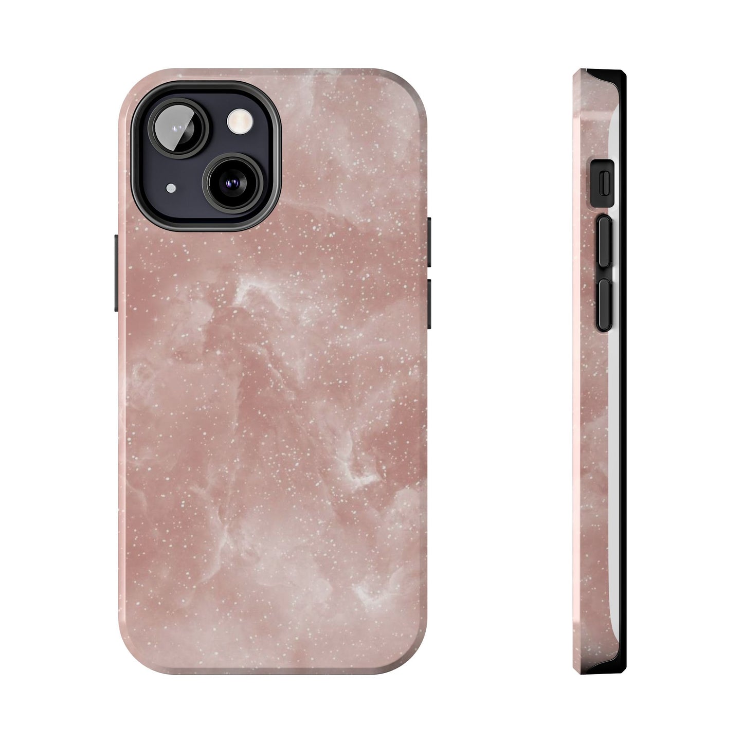 Rose Quartz Glitter Marble iPhone Case