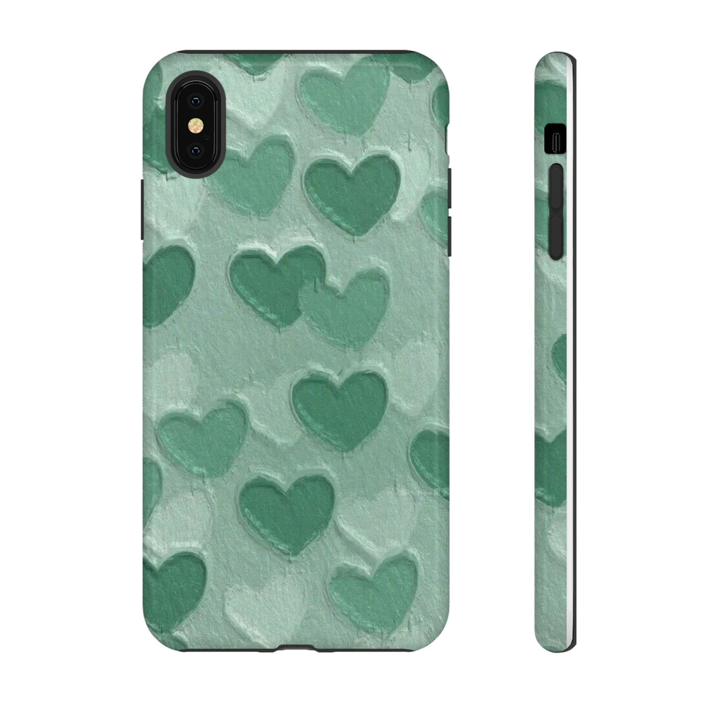 Green Heart Chalk Wall Phone Case