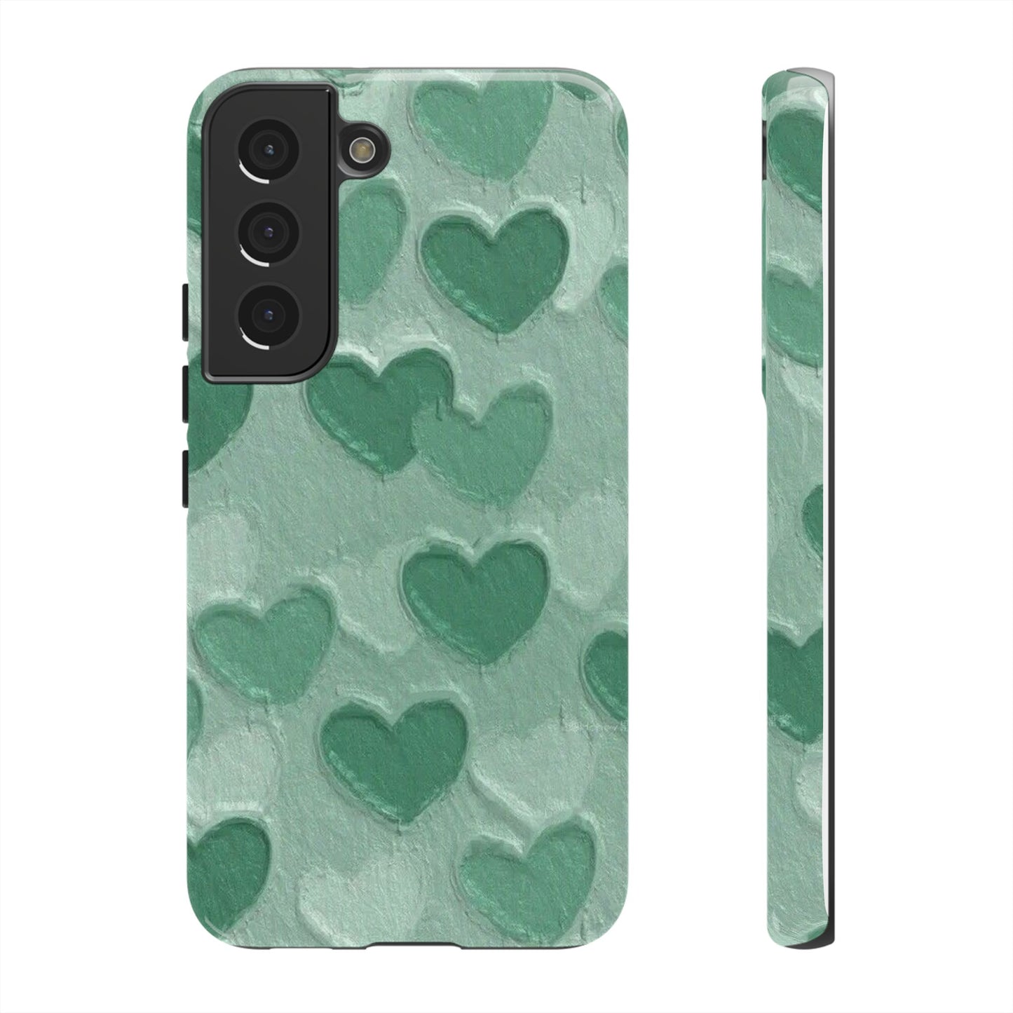 Green Heart Chalk Wall Phone Case