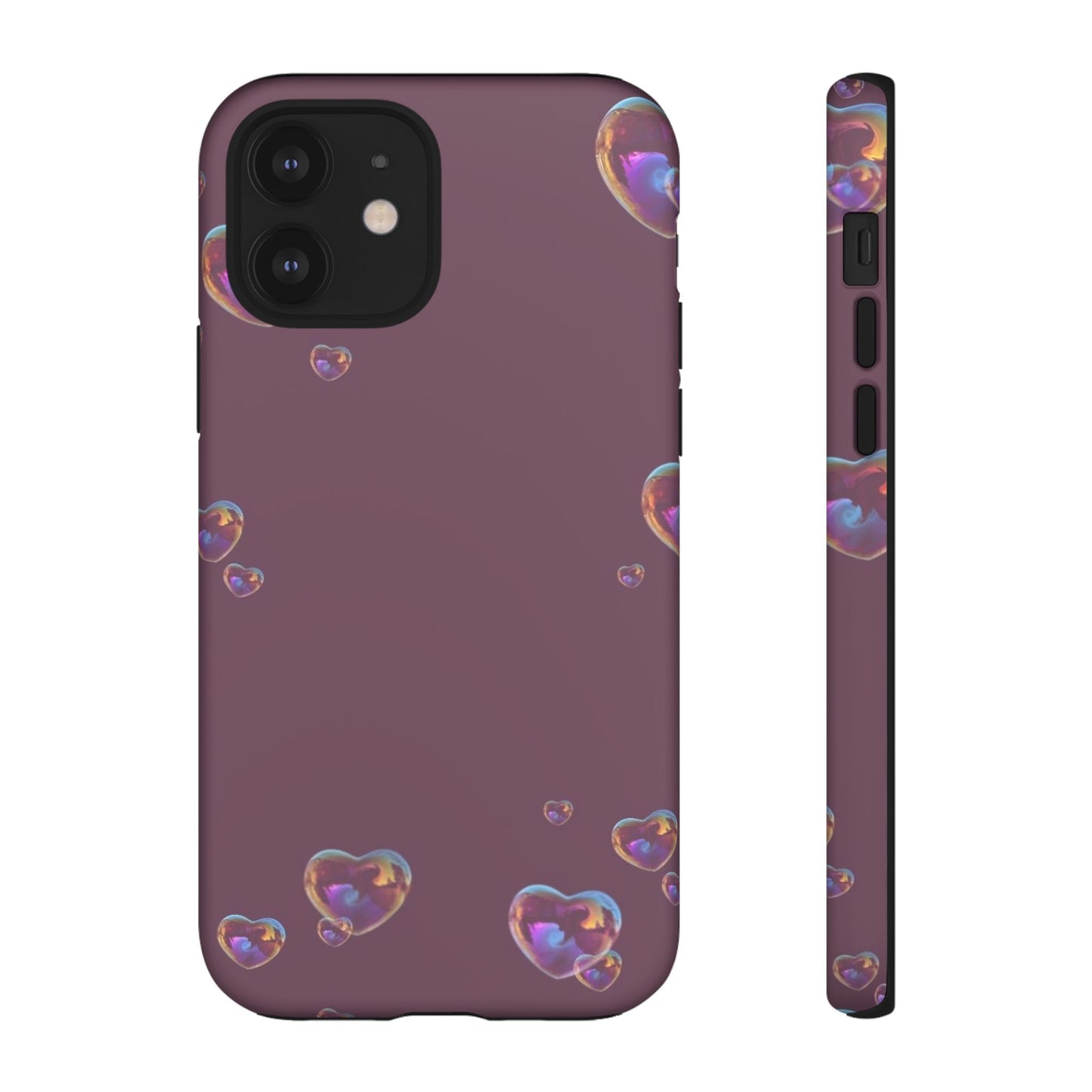 Purple Heart Bubbles Phone Case