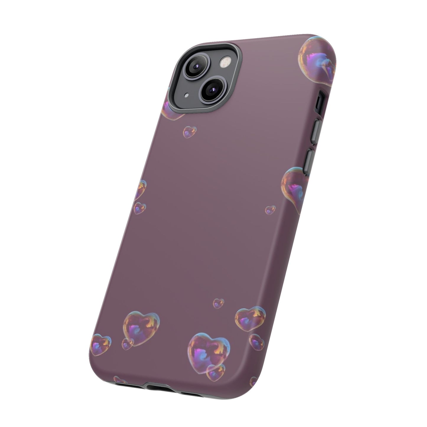 Purple Heart Bubbles Phone Case