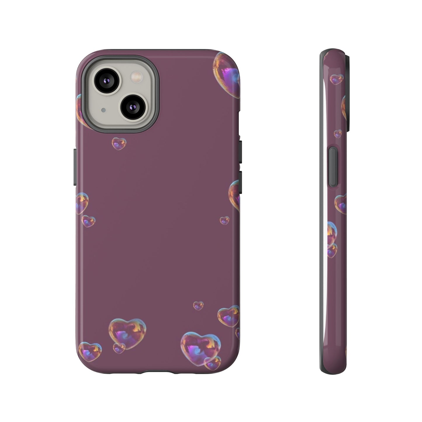 Purple Heart Bubbles Phone Case