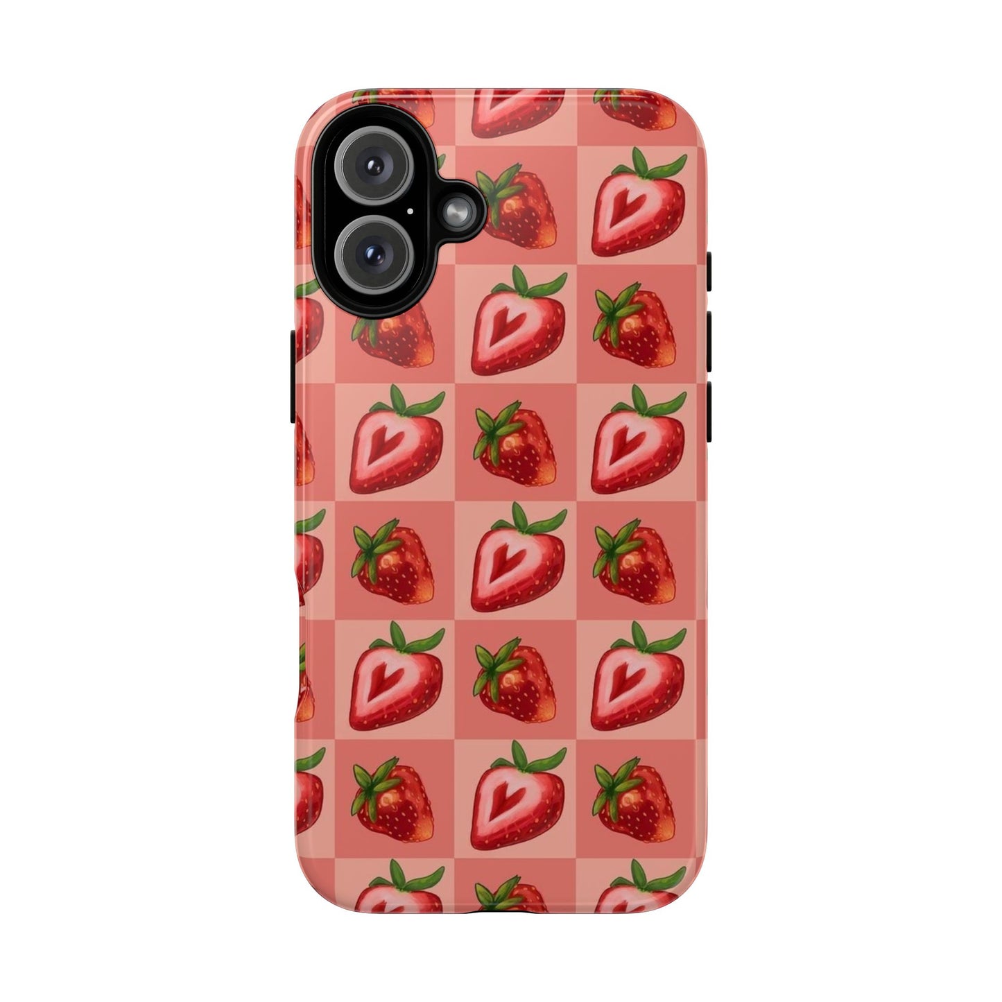 Strawberry Heart Checkers Phone Case