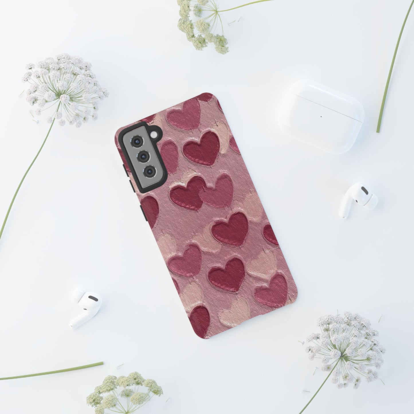 Pink Heart Chalk Wall Phone Case