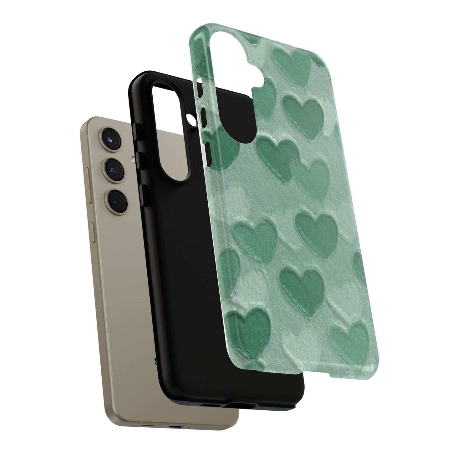 Green Heart Chalk Wall Phone Case