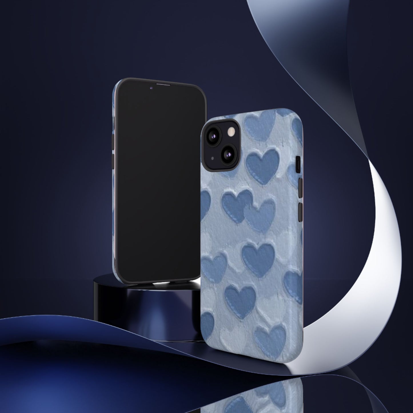 Blue Heart Chalk Wall Phone Case