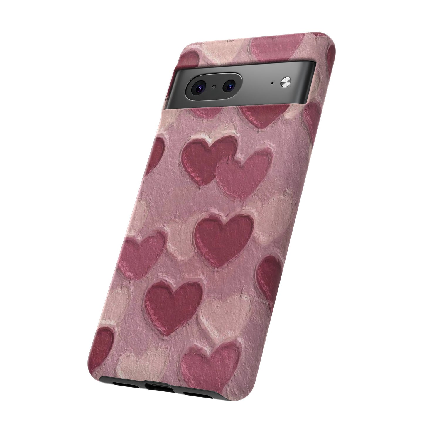 Pink Heart Chalk Wall Phone Case