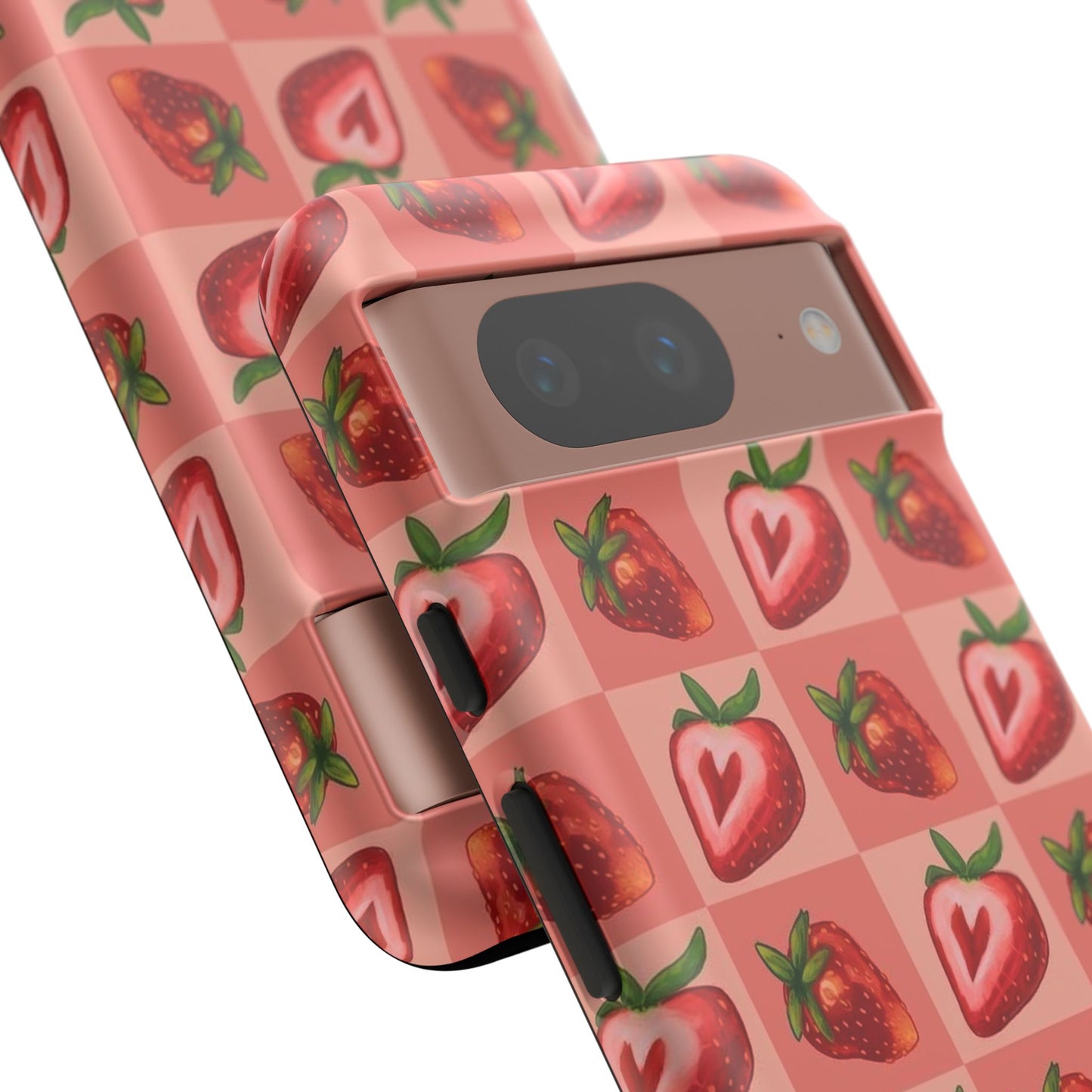 Strawberry Heart Checkers Phone Case