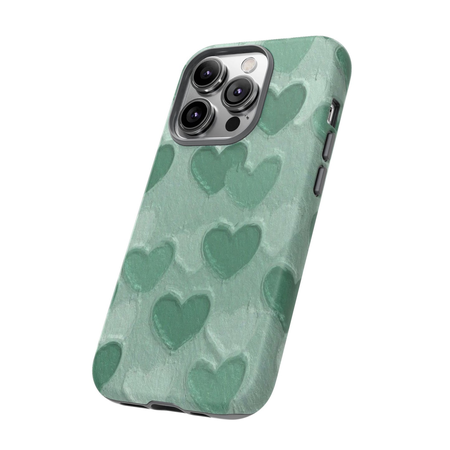 Green Heart Chalk Wall Phone Case