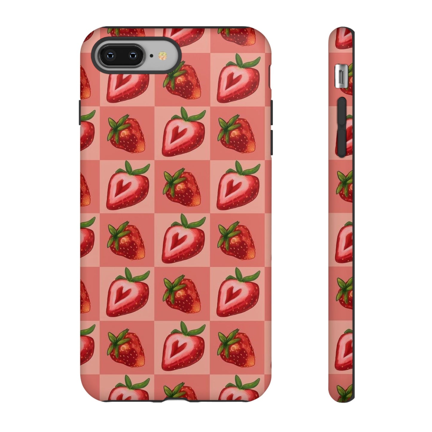 Strawberry Heart Checkers Phone Case