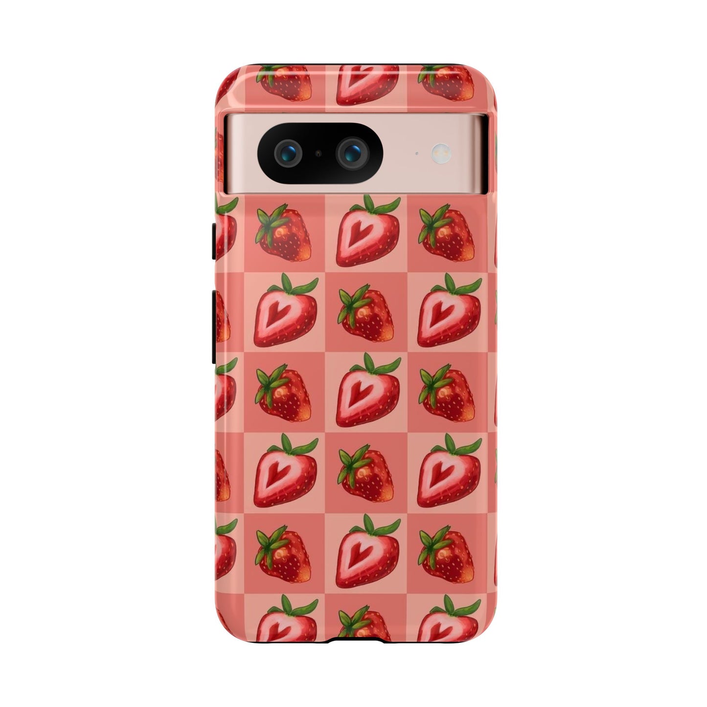 Strawberry Heart Checkers Phone Case