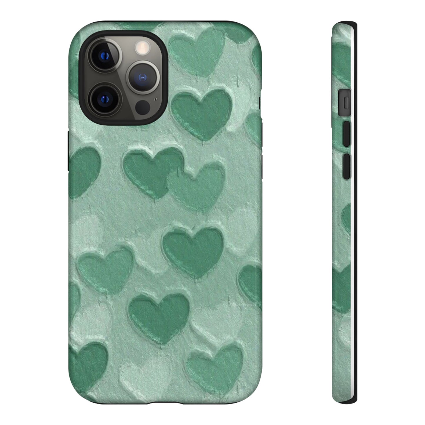 Green Heart Chalk Wall Phone Case