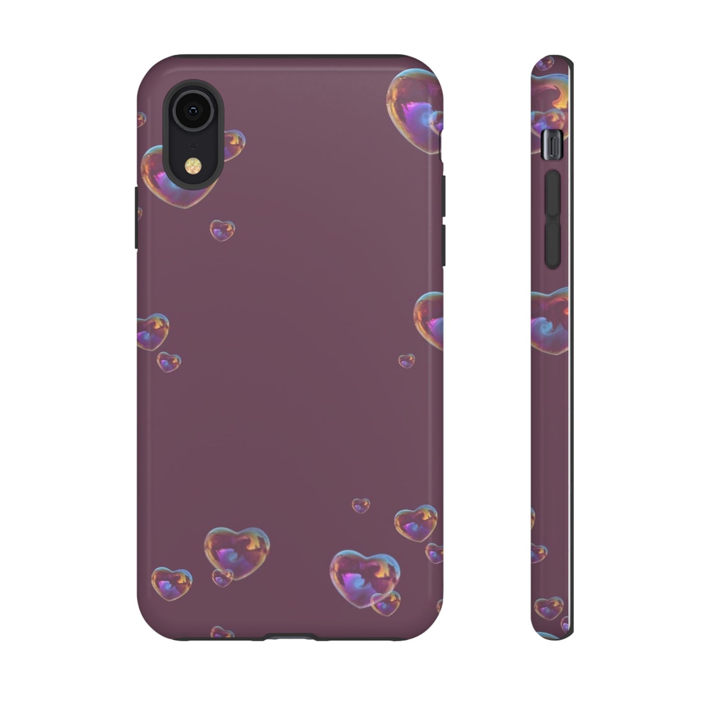 Purple Heart Bubbles Phone Case