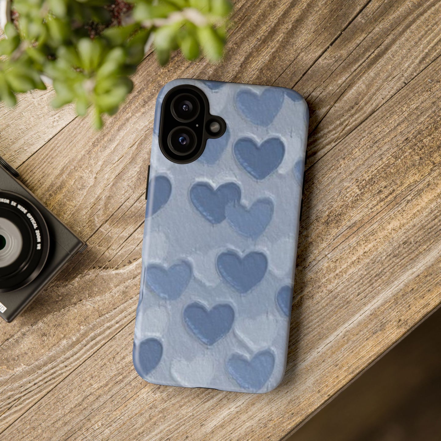 Blue Heart Chalk Wall Phone Case