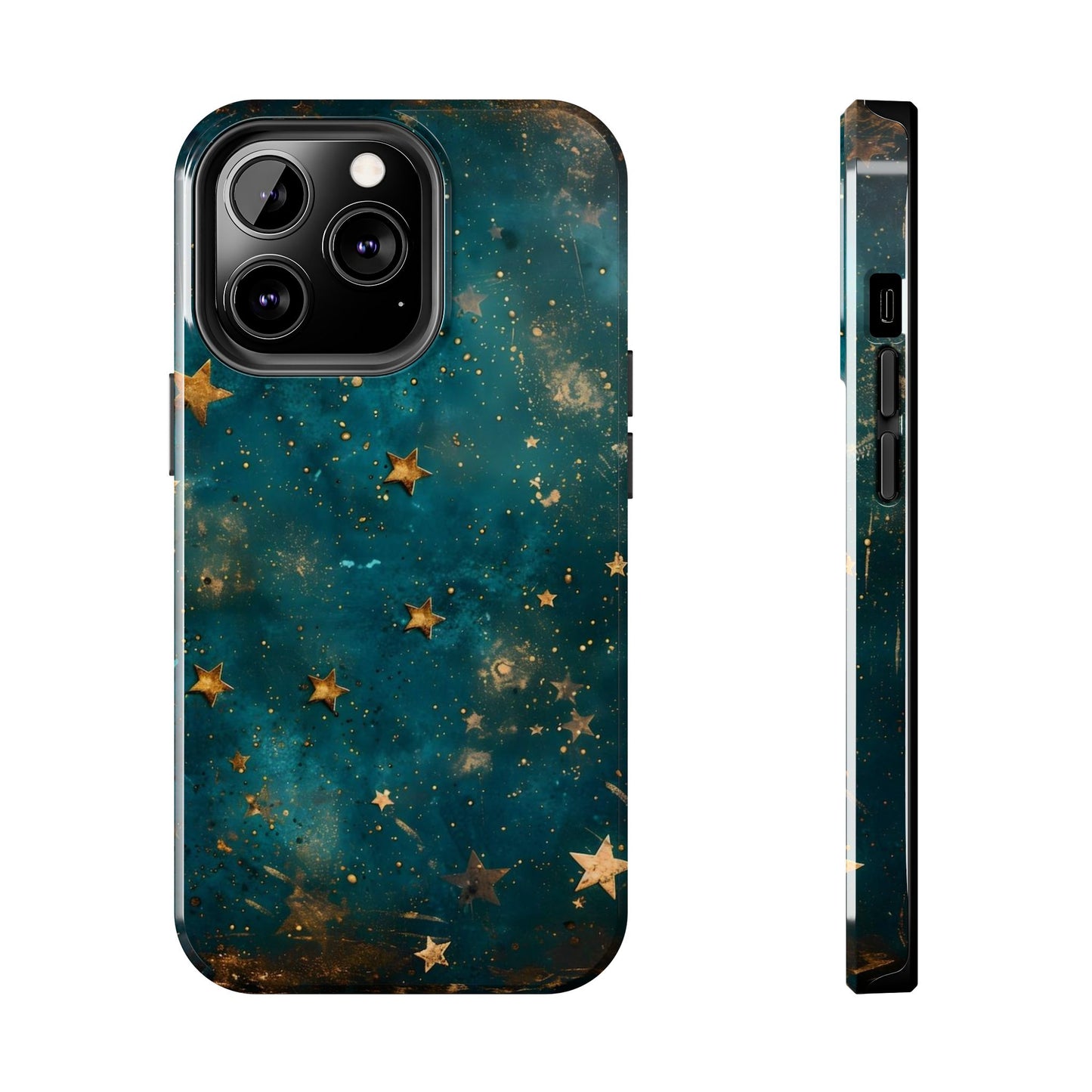 Golden Celestial Stars iPhone Case