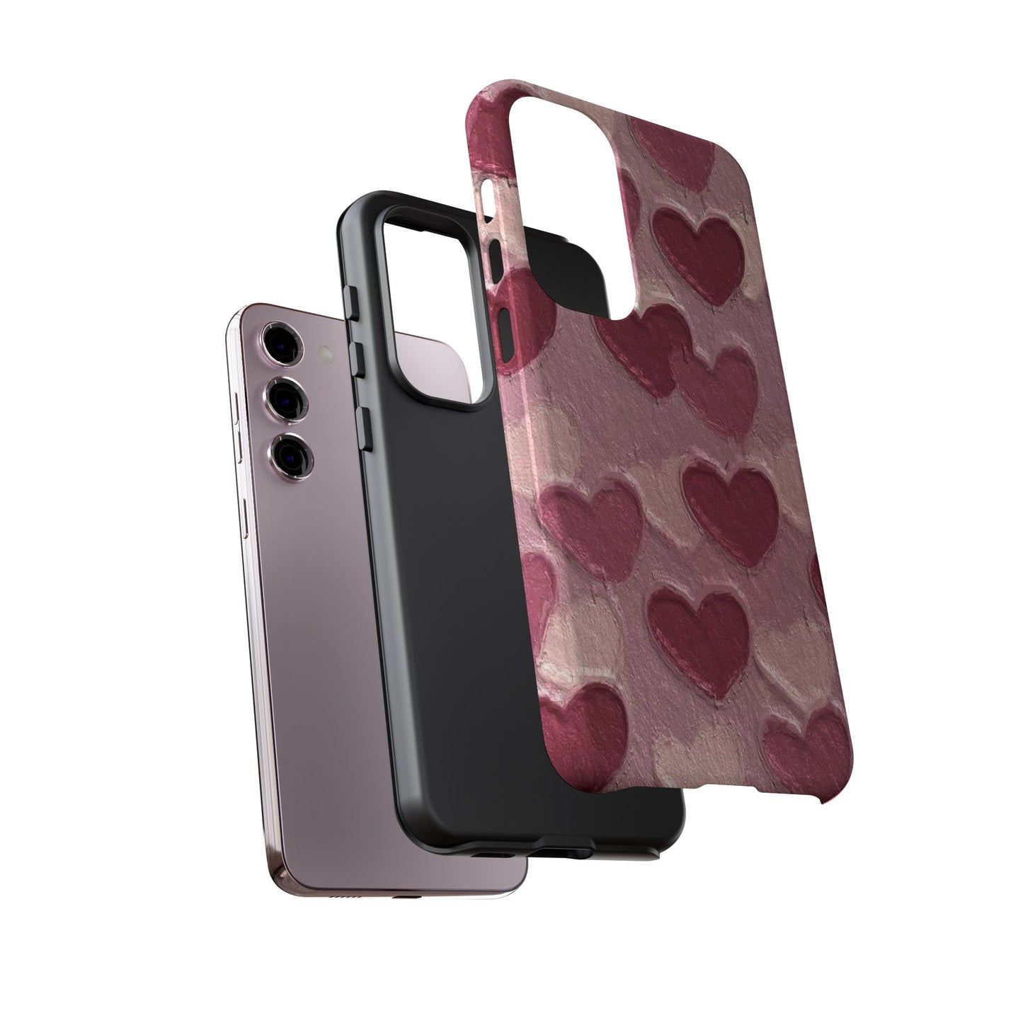 Pink Heart Chalk Wall Phone Case