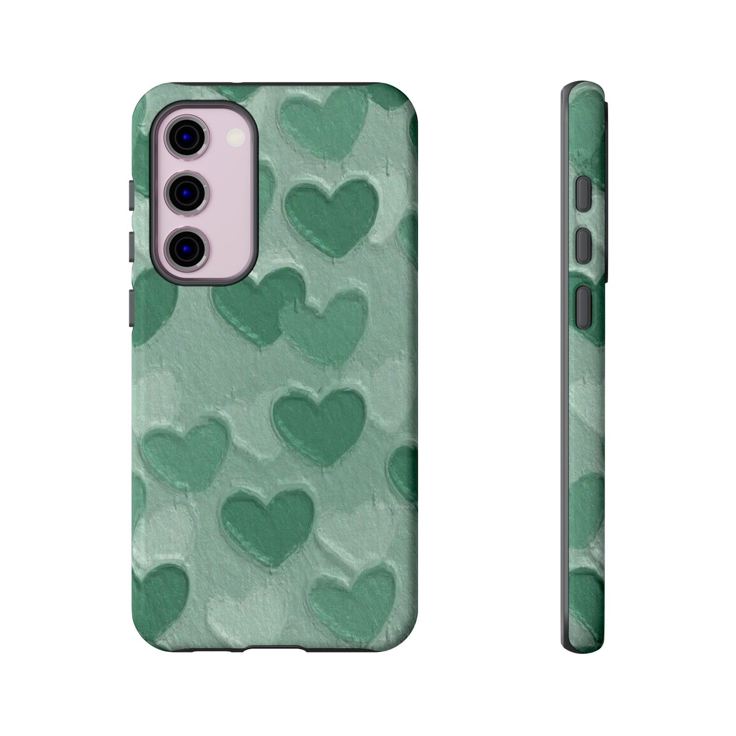 Green Heart Chalk Wall Phone Case