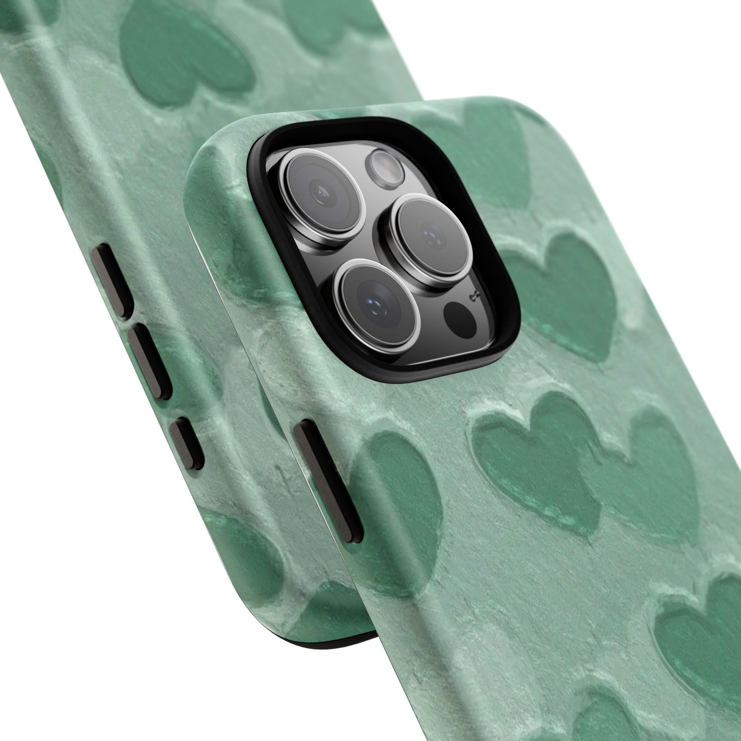 Green Heart Chalk Wall Phone Case