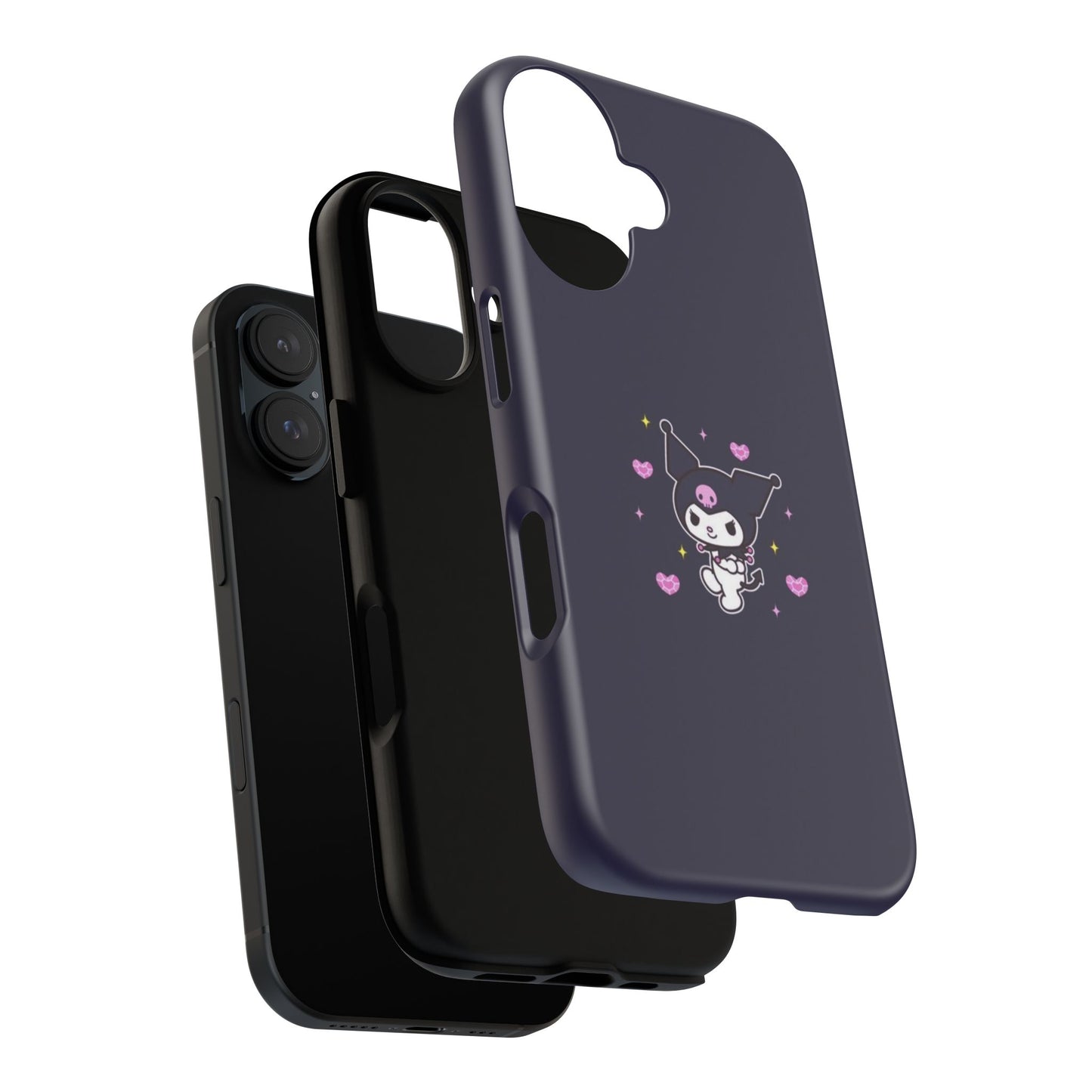 Navy Kuromi Hearts Phone Case