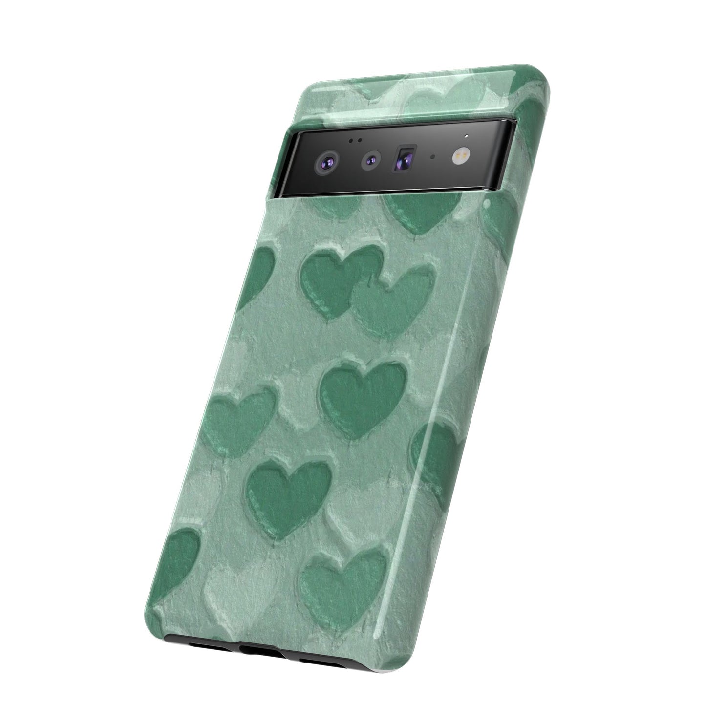 Green Heart Chalk Wall Phone Case