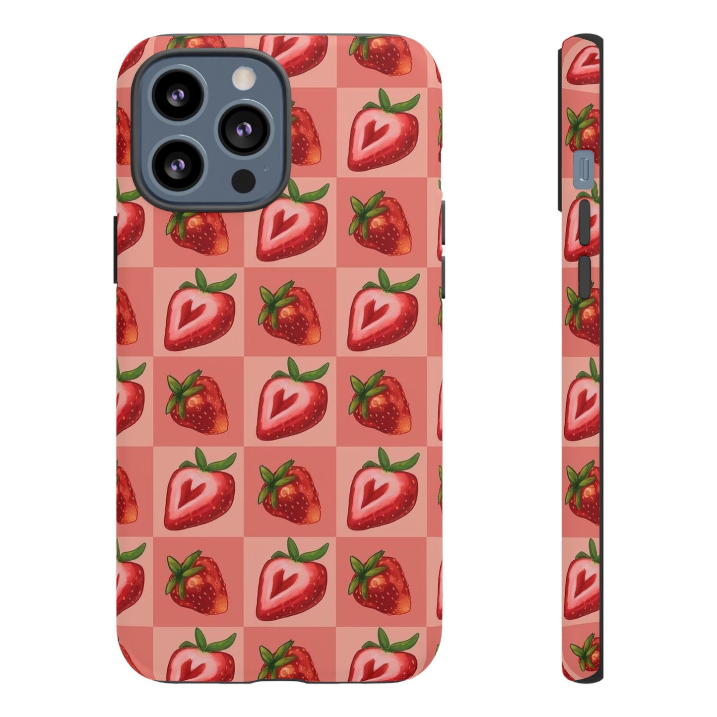 Strawberry Heart Checkers Phone Case