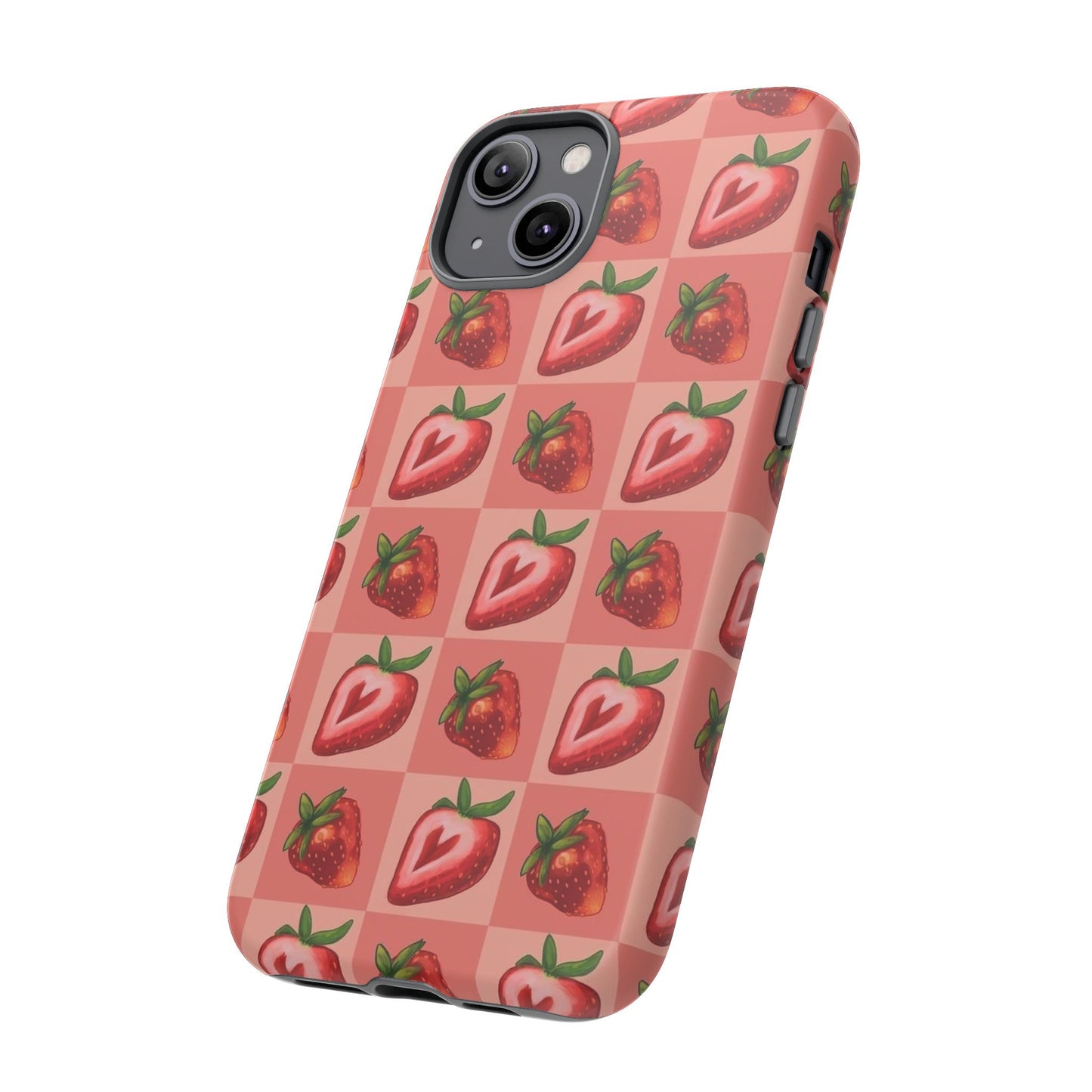 Strawberry Heart Checkers Phone Case