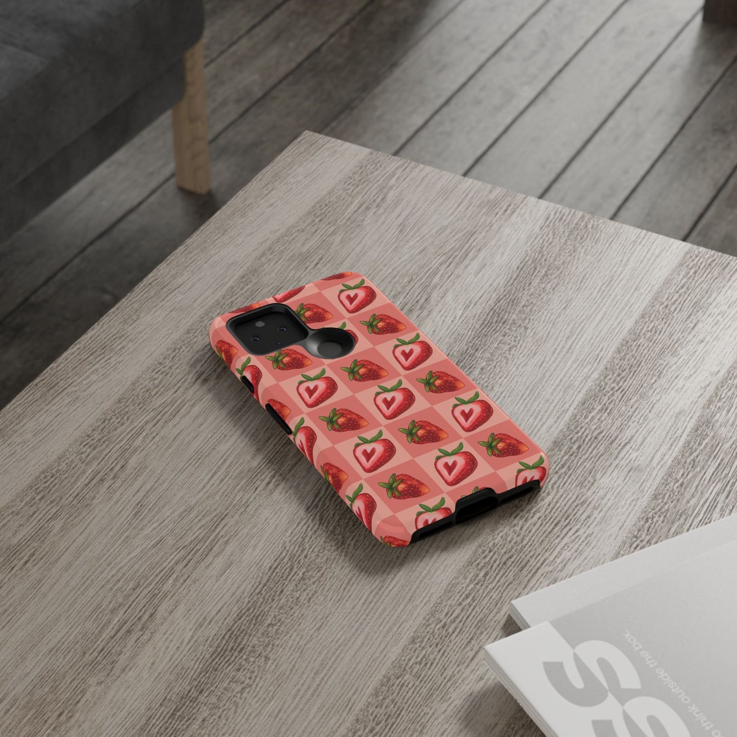 Strawberry Heart Checkers Phone Case