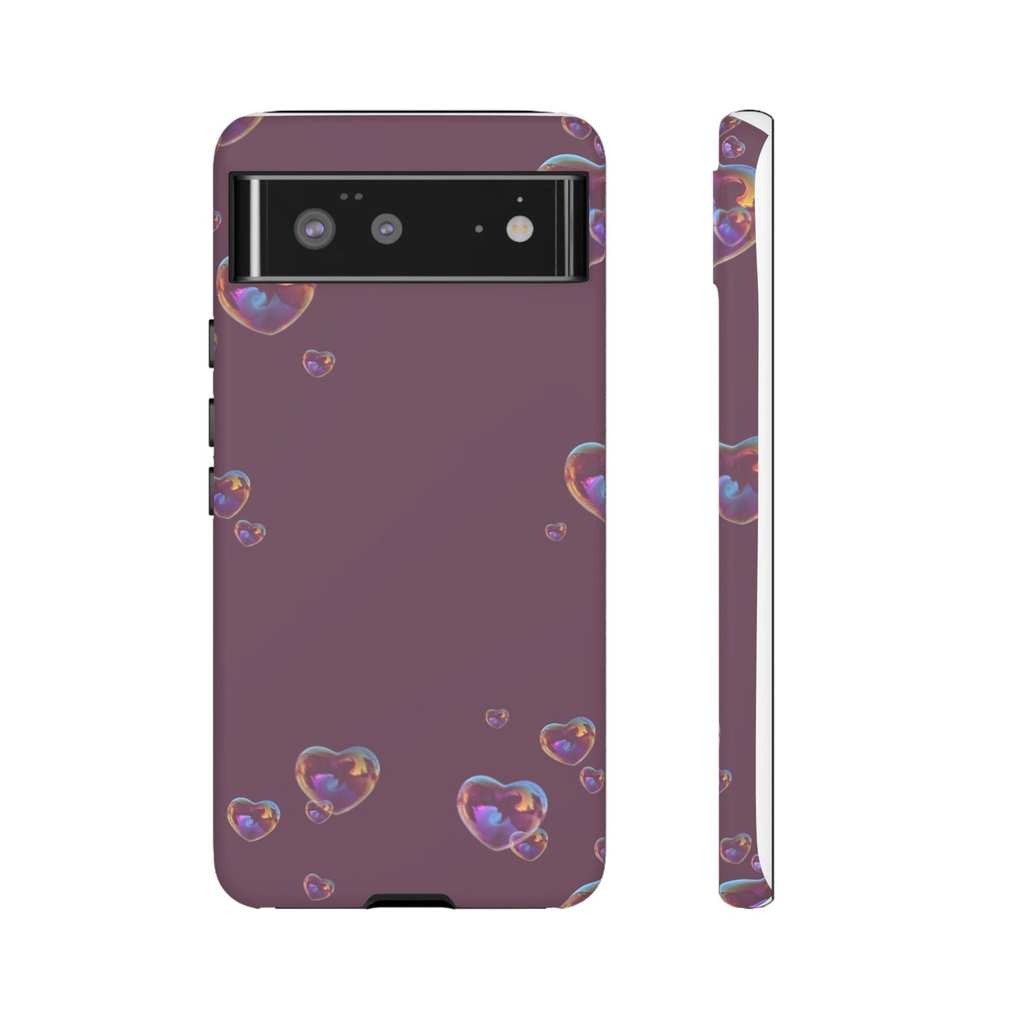 Purple Heart Bubbles Phone Case