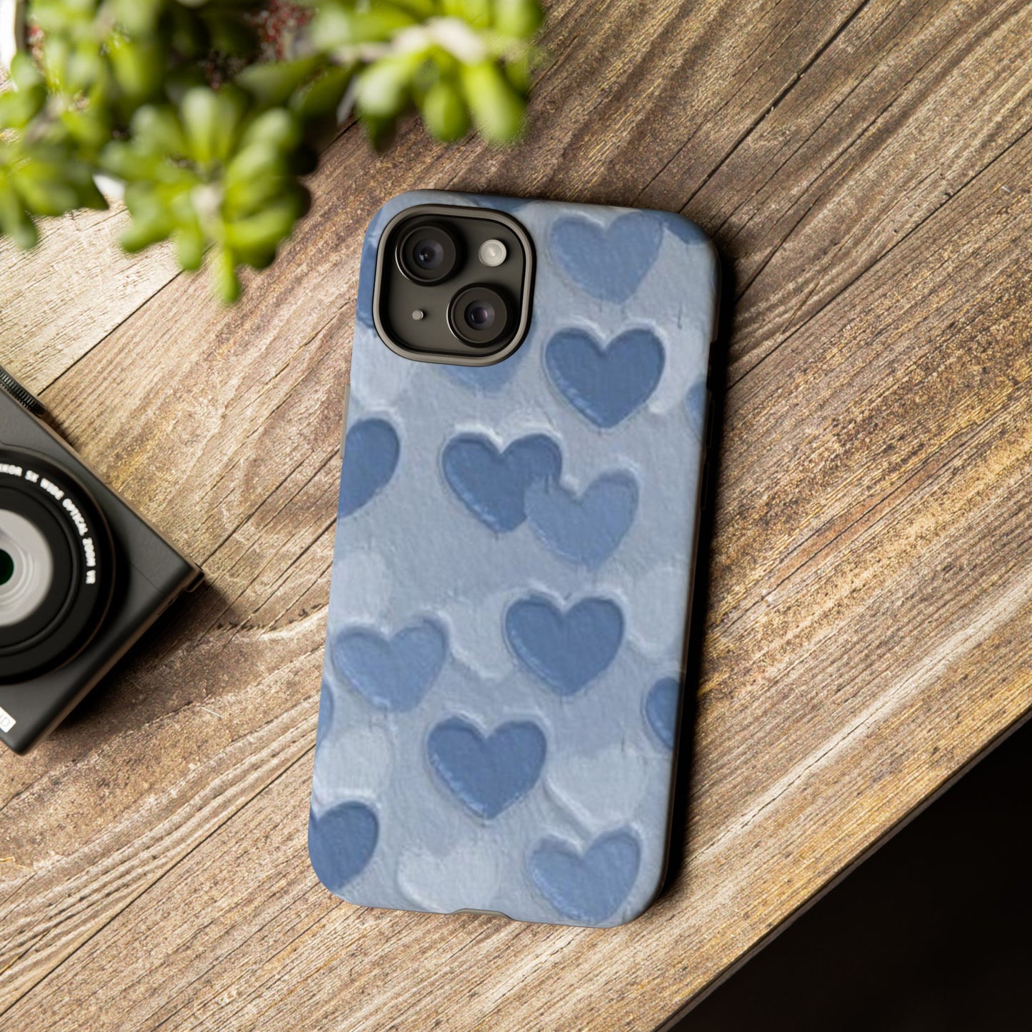 Blue Heart Chalk Wall Phone Case