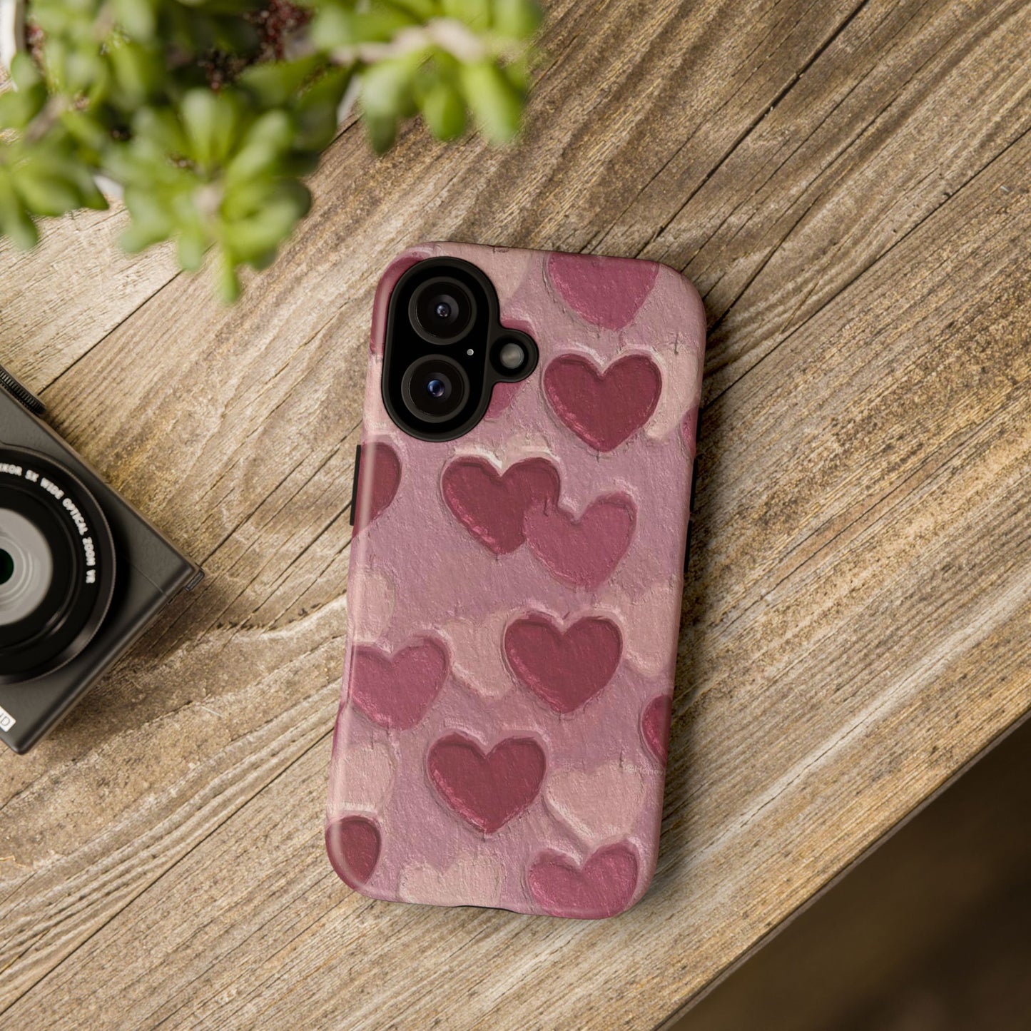 Pink Heart Chalk Wall Phone Case