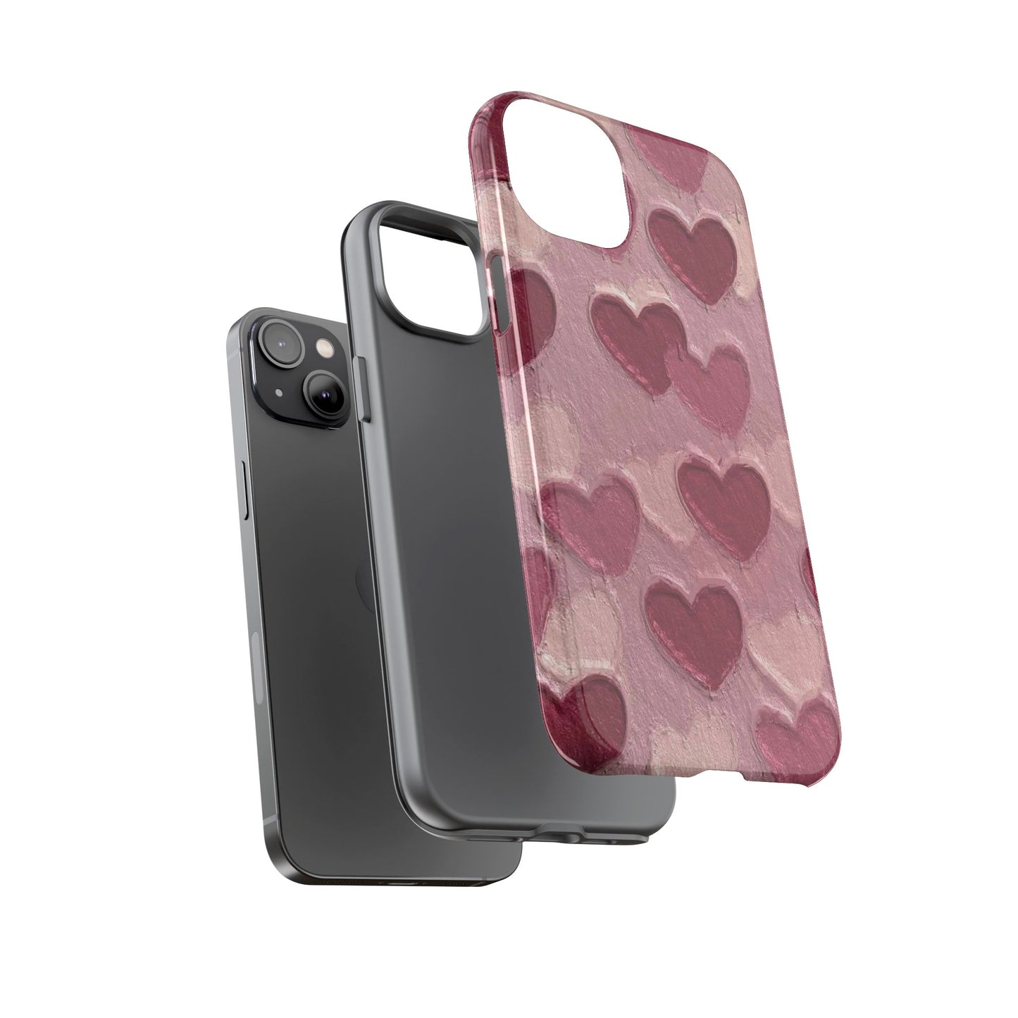 Pink Heart Chalk Wall Phone Case