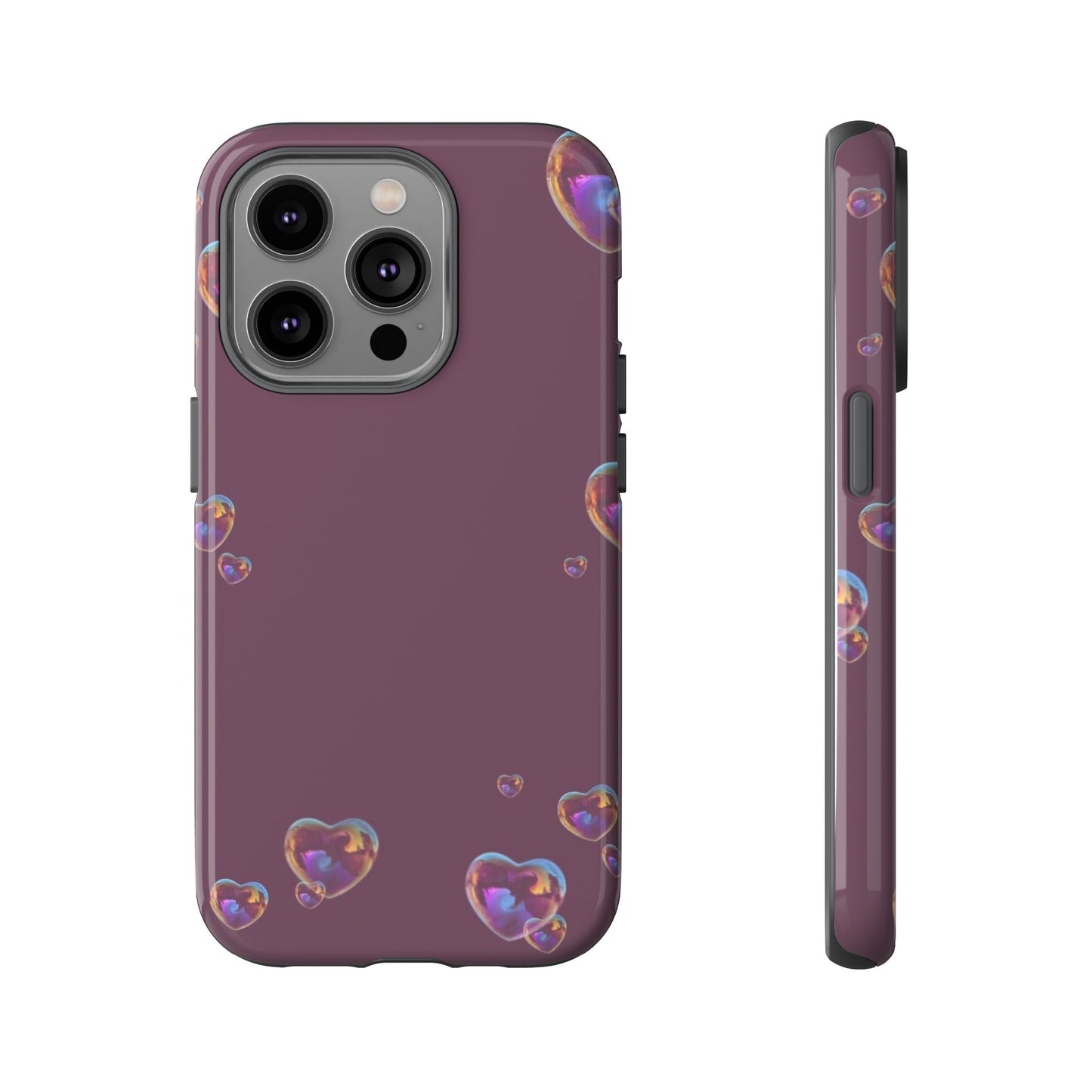 Purple Heart Bubbles Phone Case