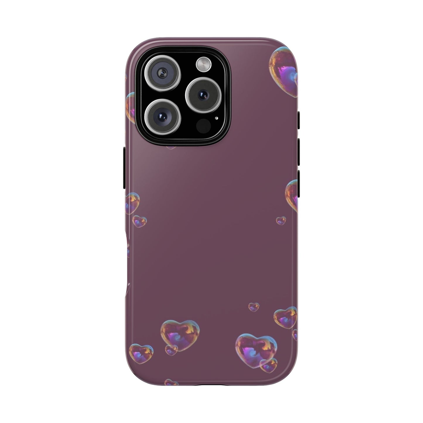 Purple Heart Bubbles Phone Case