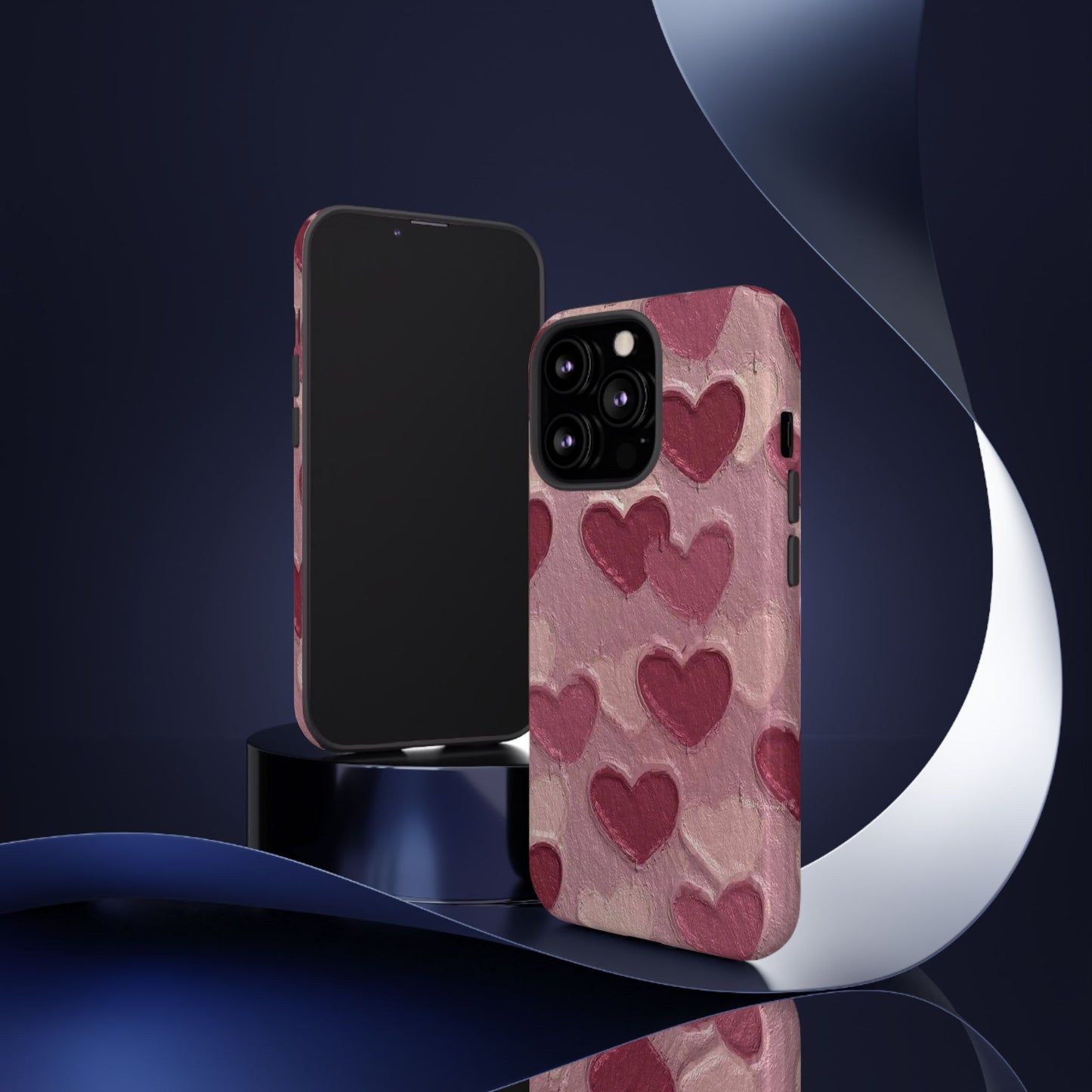 Pink Heart Chalk Wall Phone Case