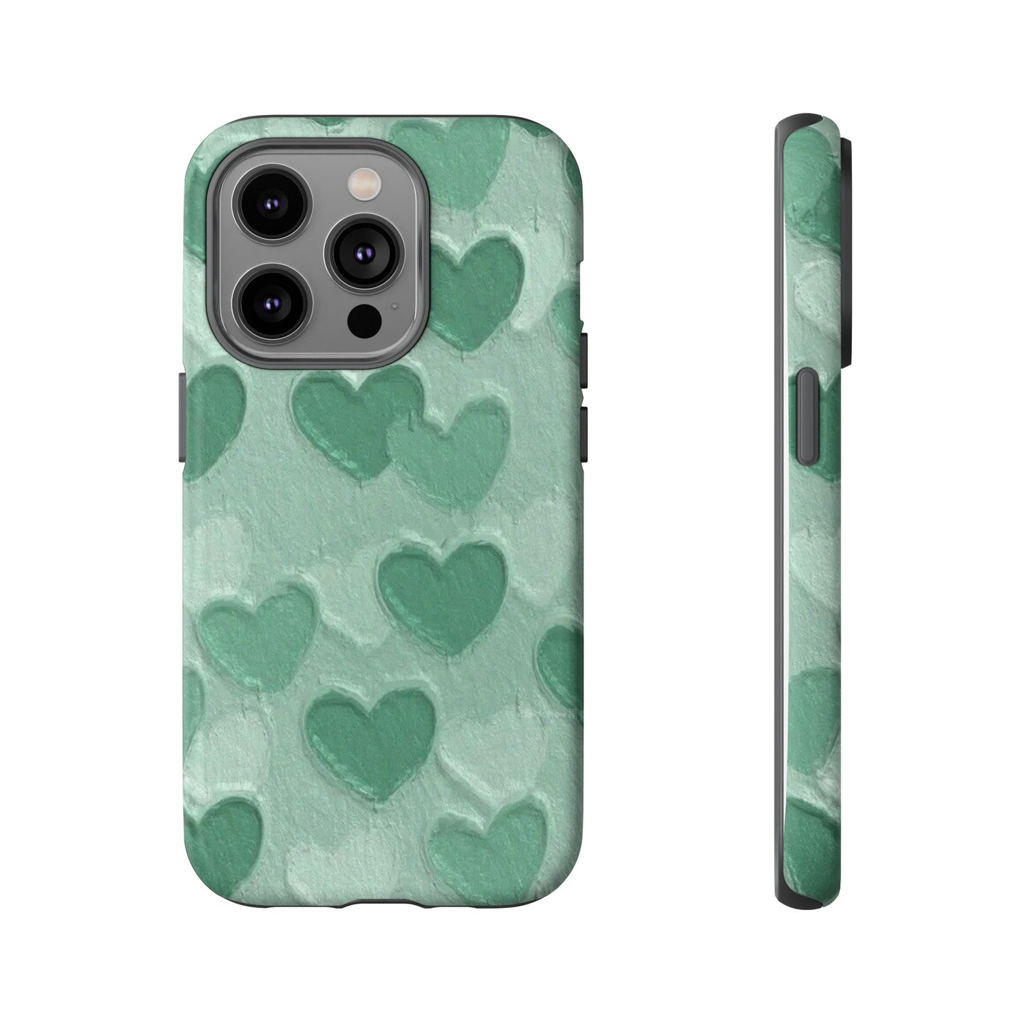 Green Heart Chalk Wall Phone Case