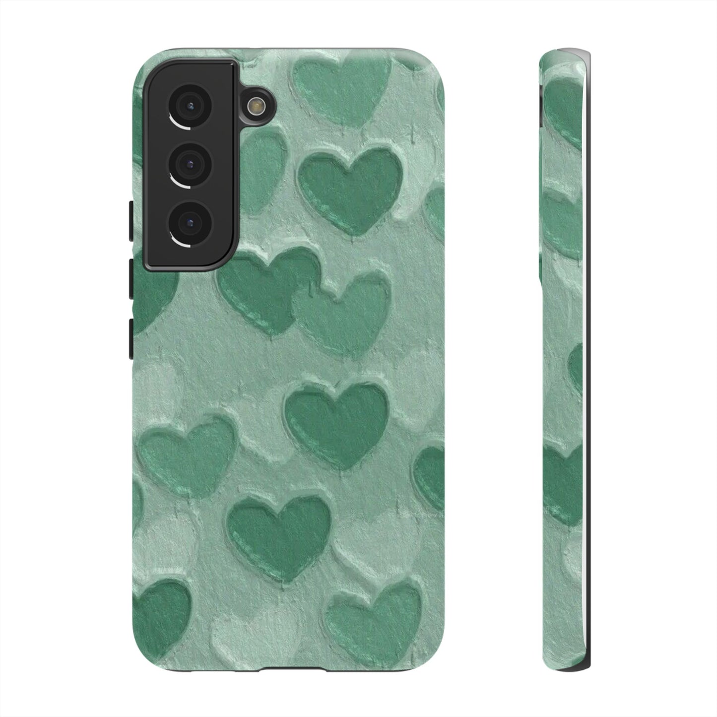 Green Heart Chalk Wall Phone Case