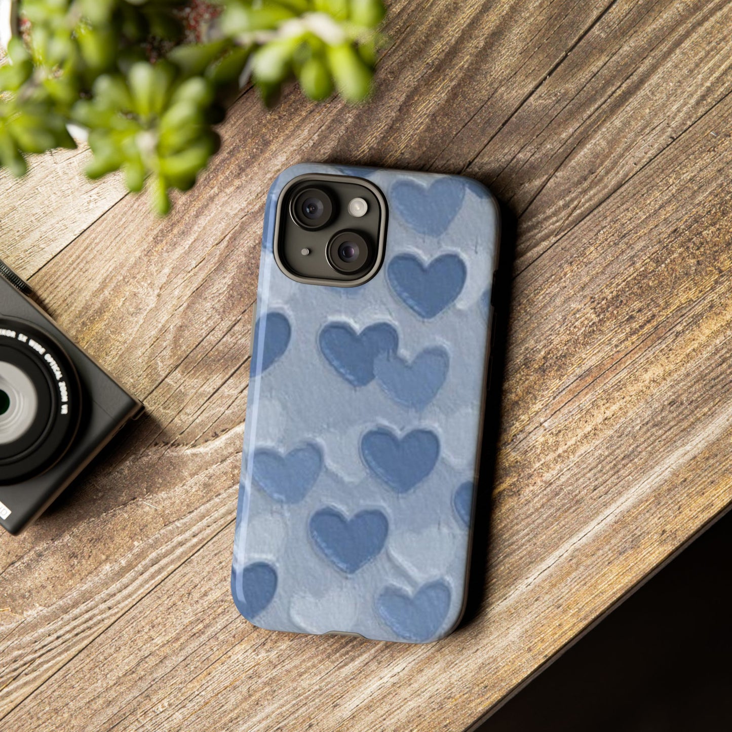 Blue Heart Chalk Wall Phone Case