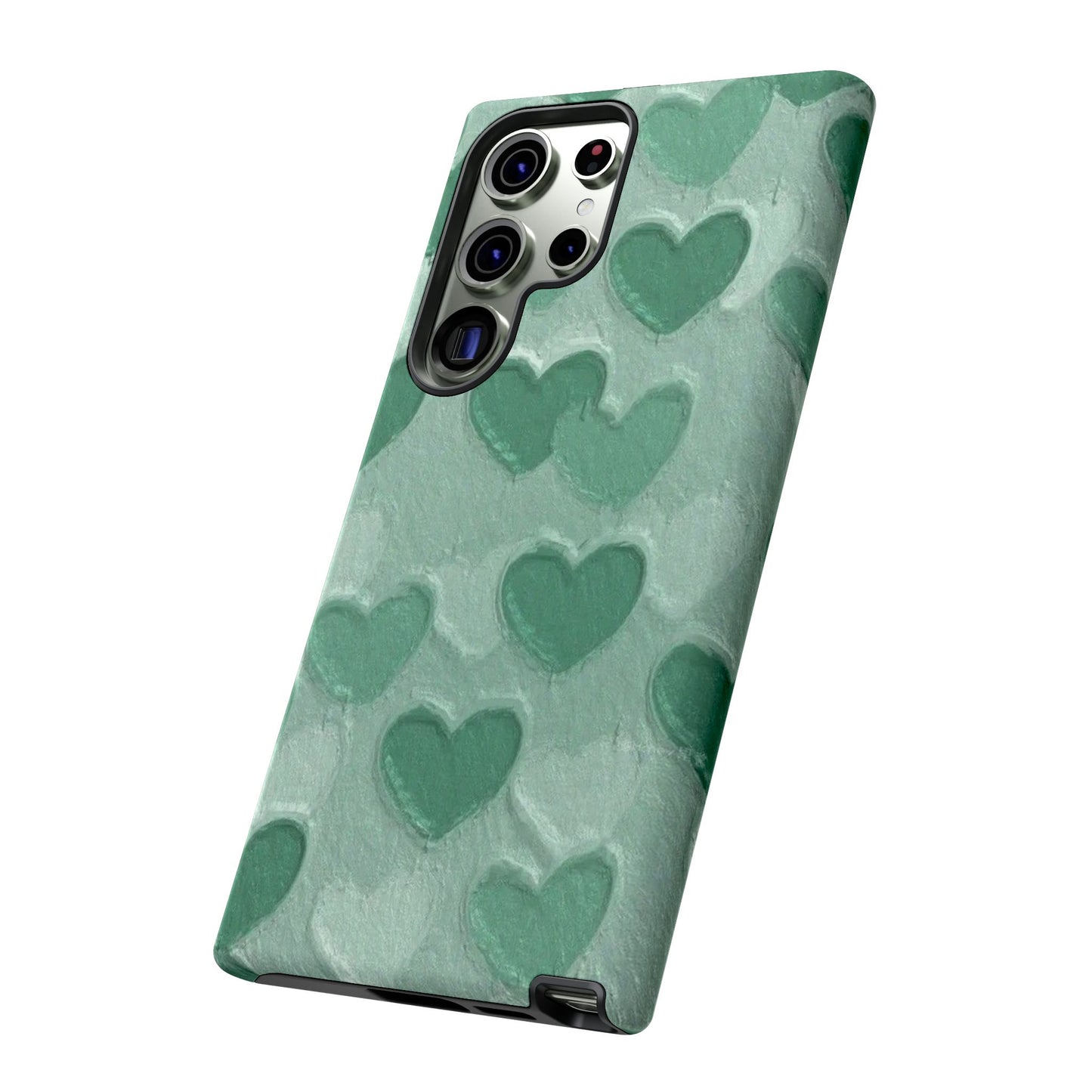 Green Heart Chalk Wall Phone Case