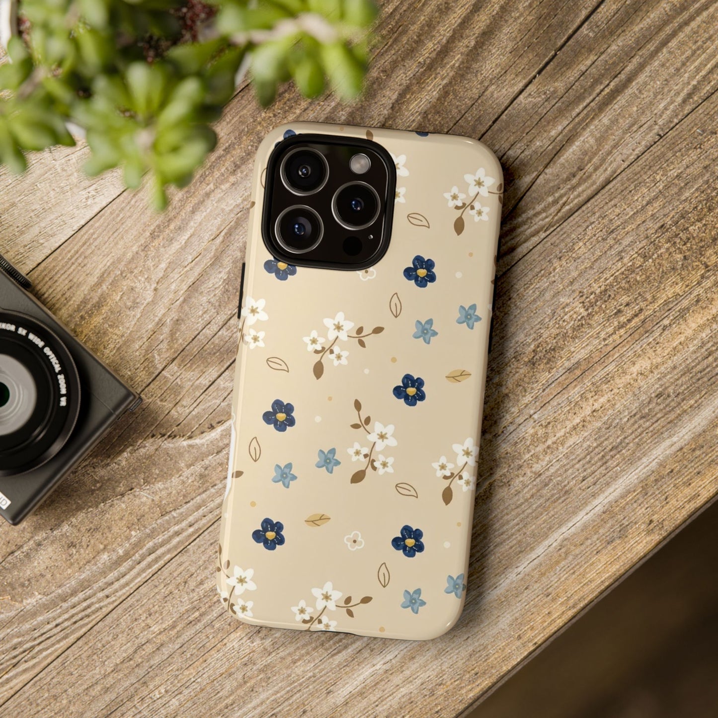 Navy Daisy Phone Case