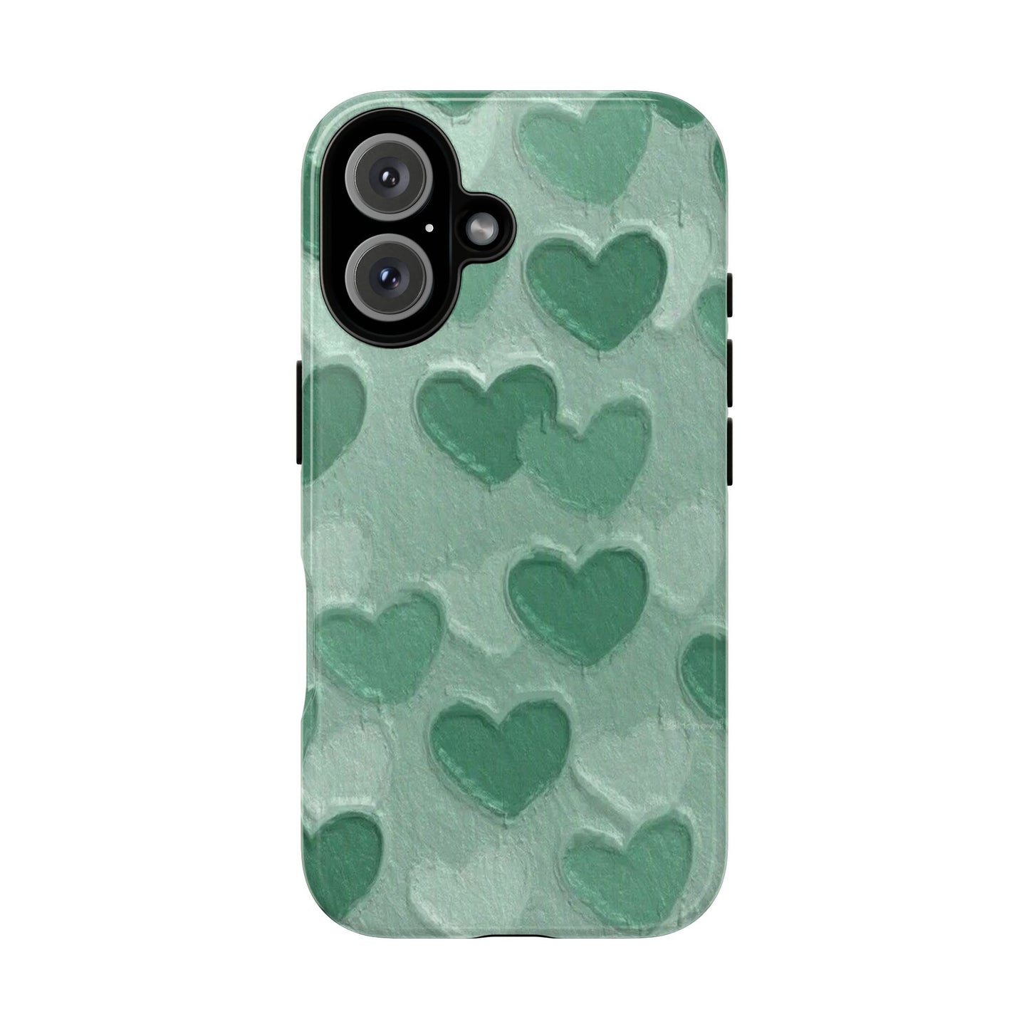 Green Heart Chalk Wall Phone Case