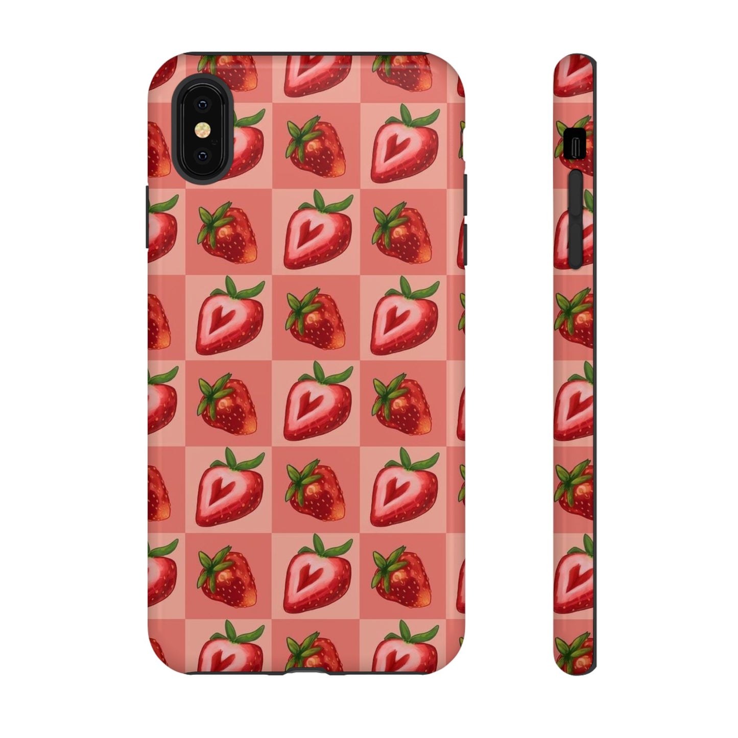 Strawberry Heart Checkers Phone Case