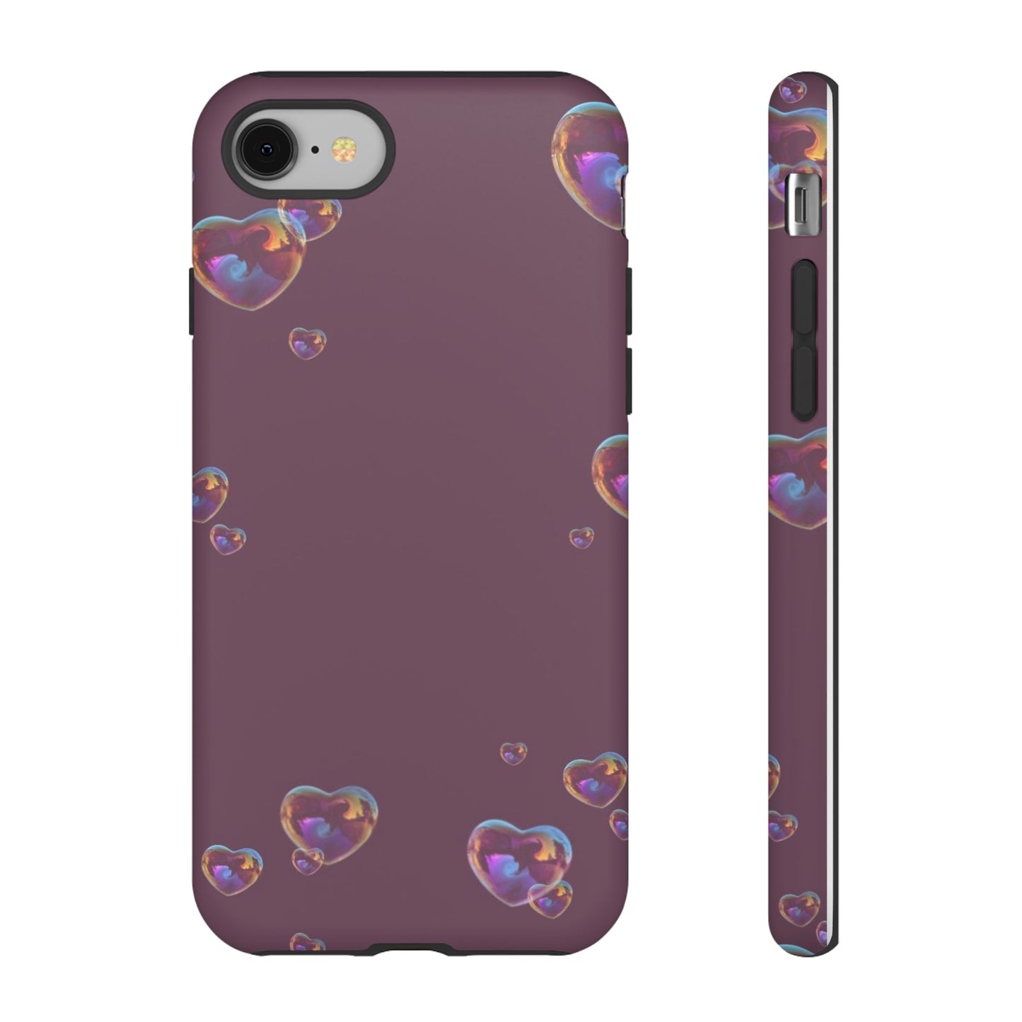 Purple Heart Bubbles Phone Case