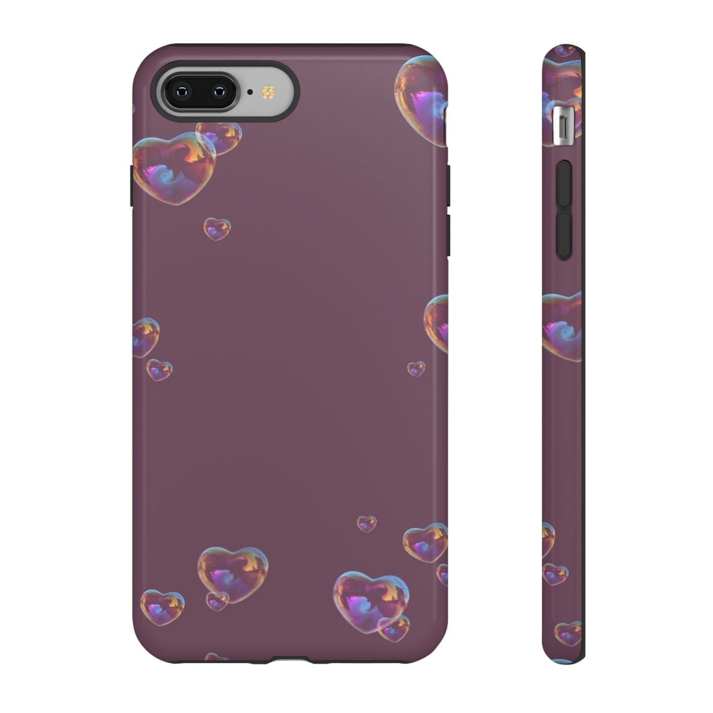 Purple Heart Bubbles Phone Case