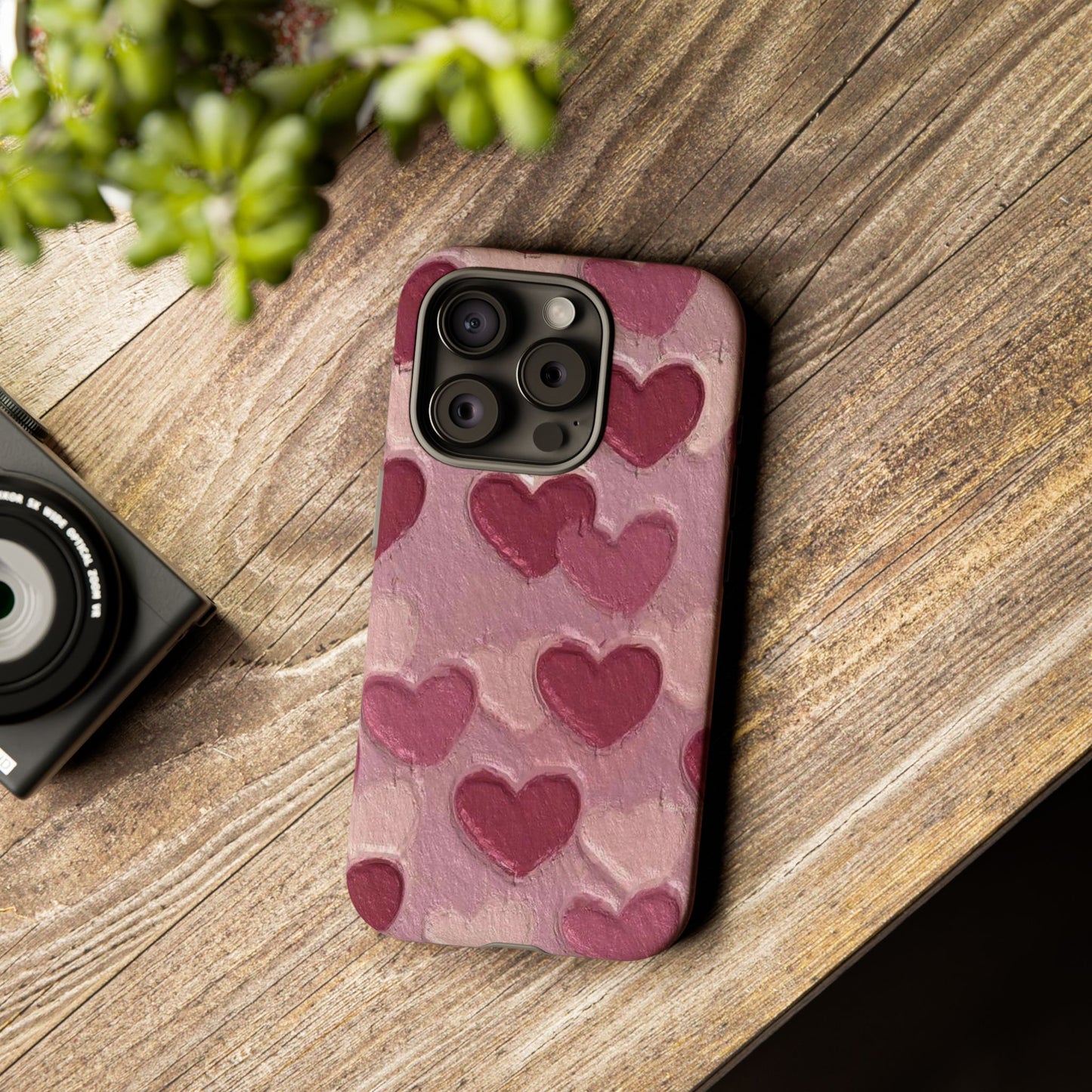 Pink Heart Chalk Wall Phone Case